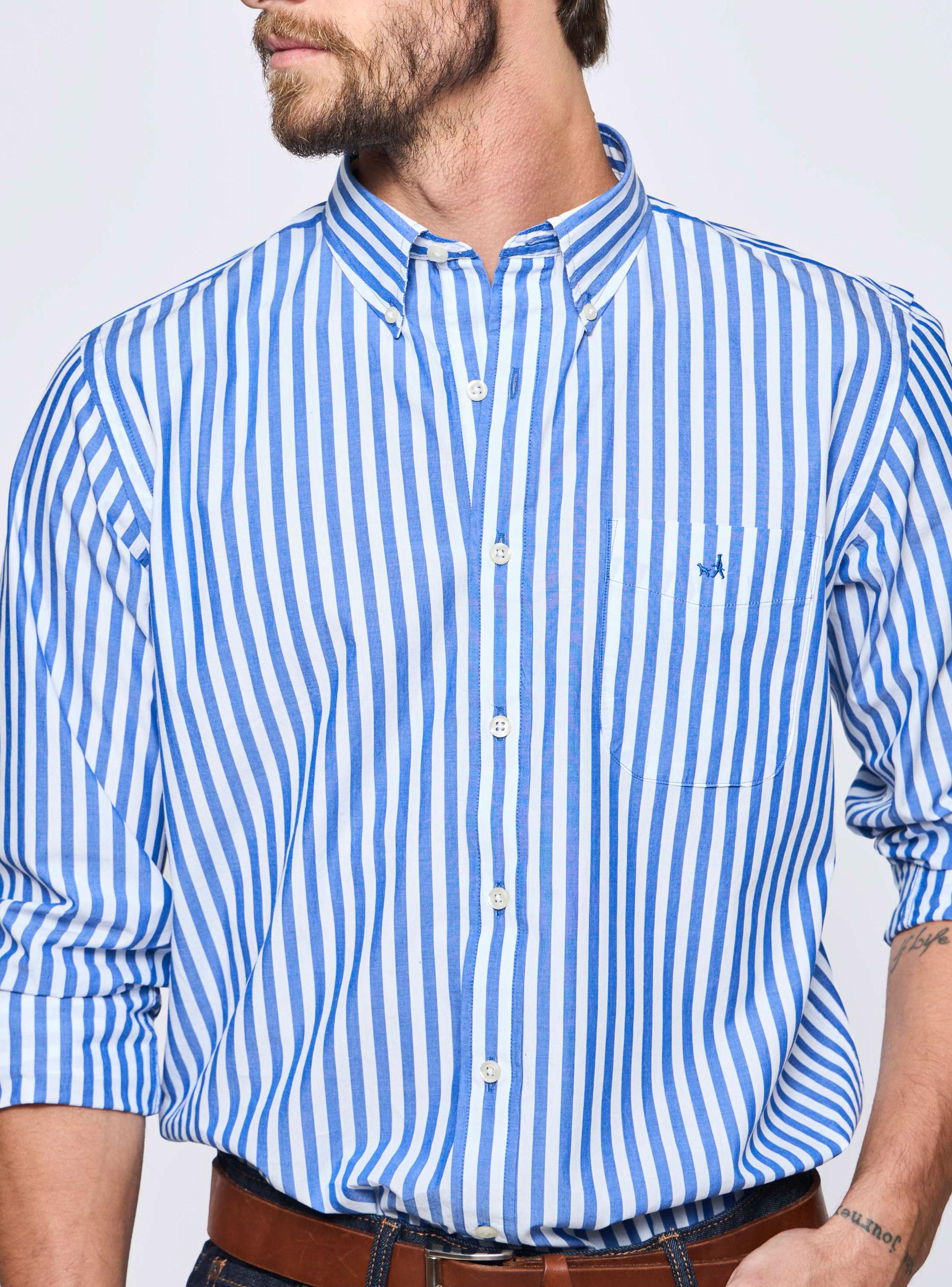 Camisa Print Líneas Verticales-2