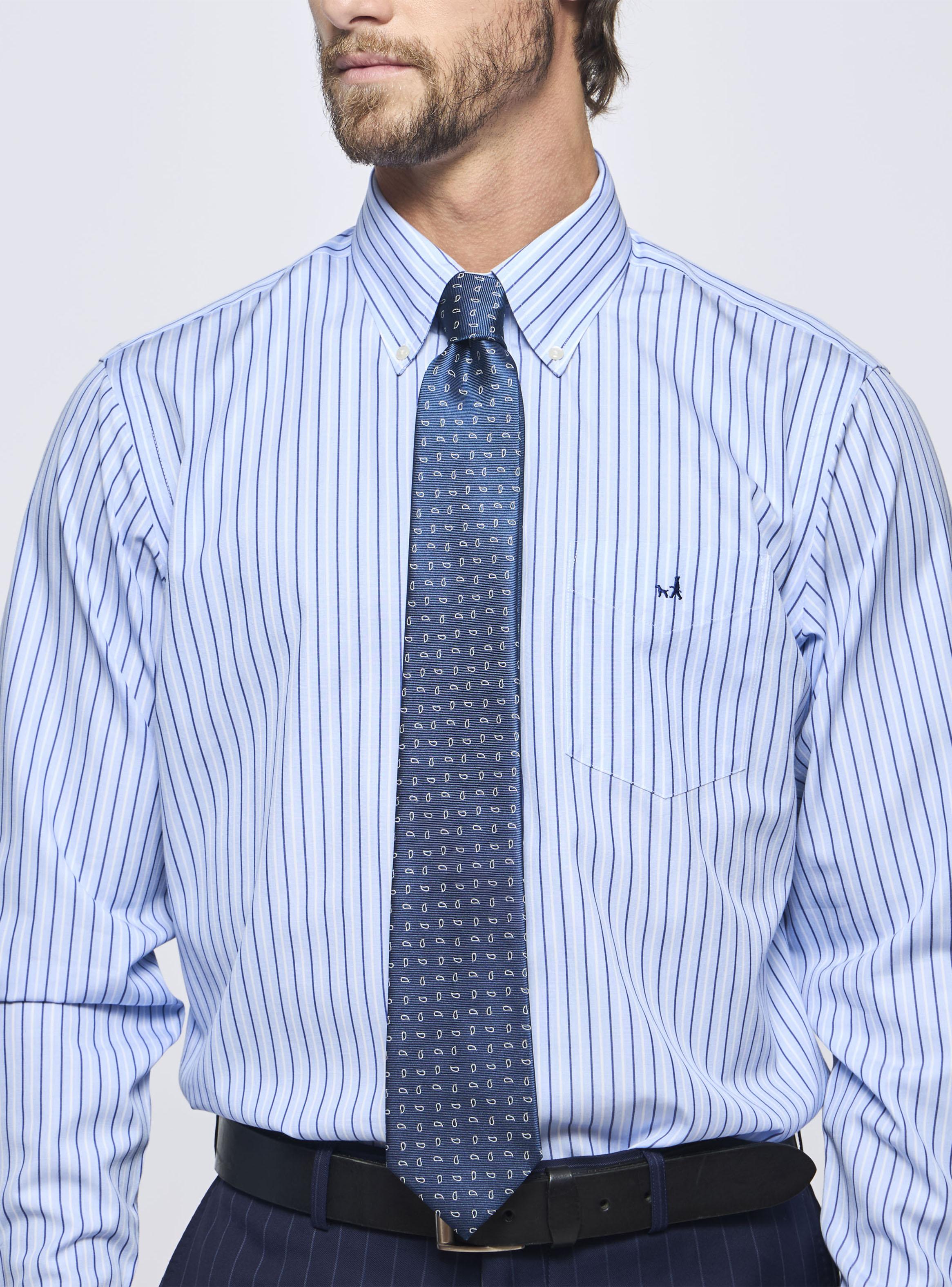 Camisa Vestir Manga Larga Líneas-2