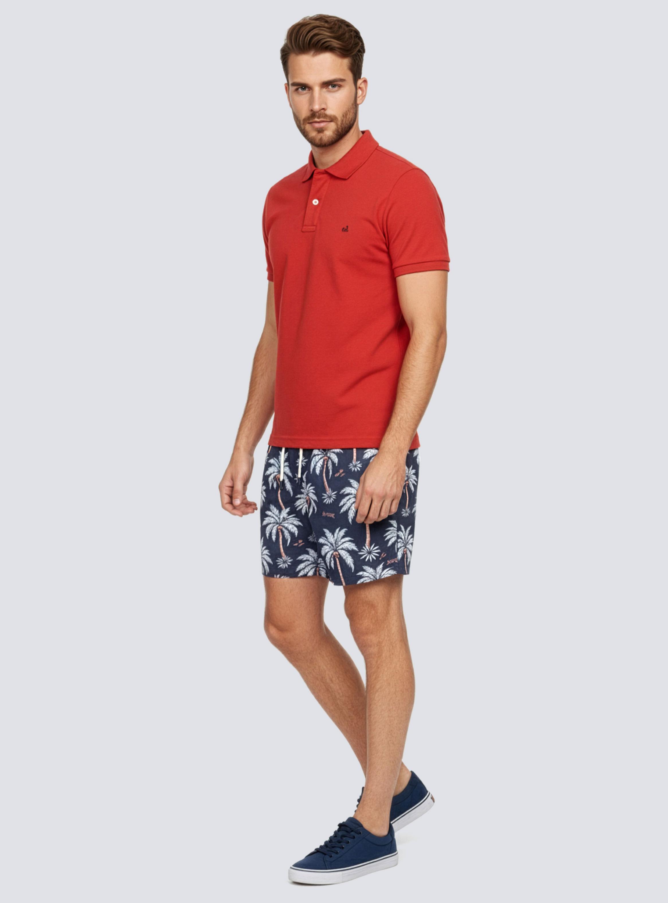 Traje de Baño Clásico Estampado Quick Dry Hoja-3