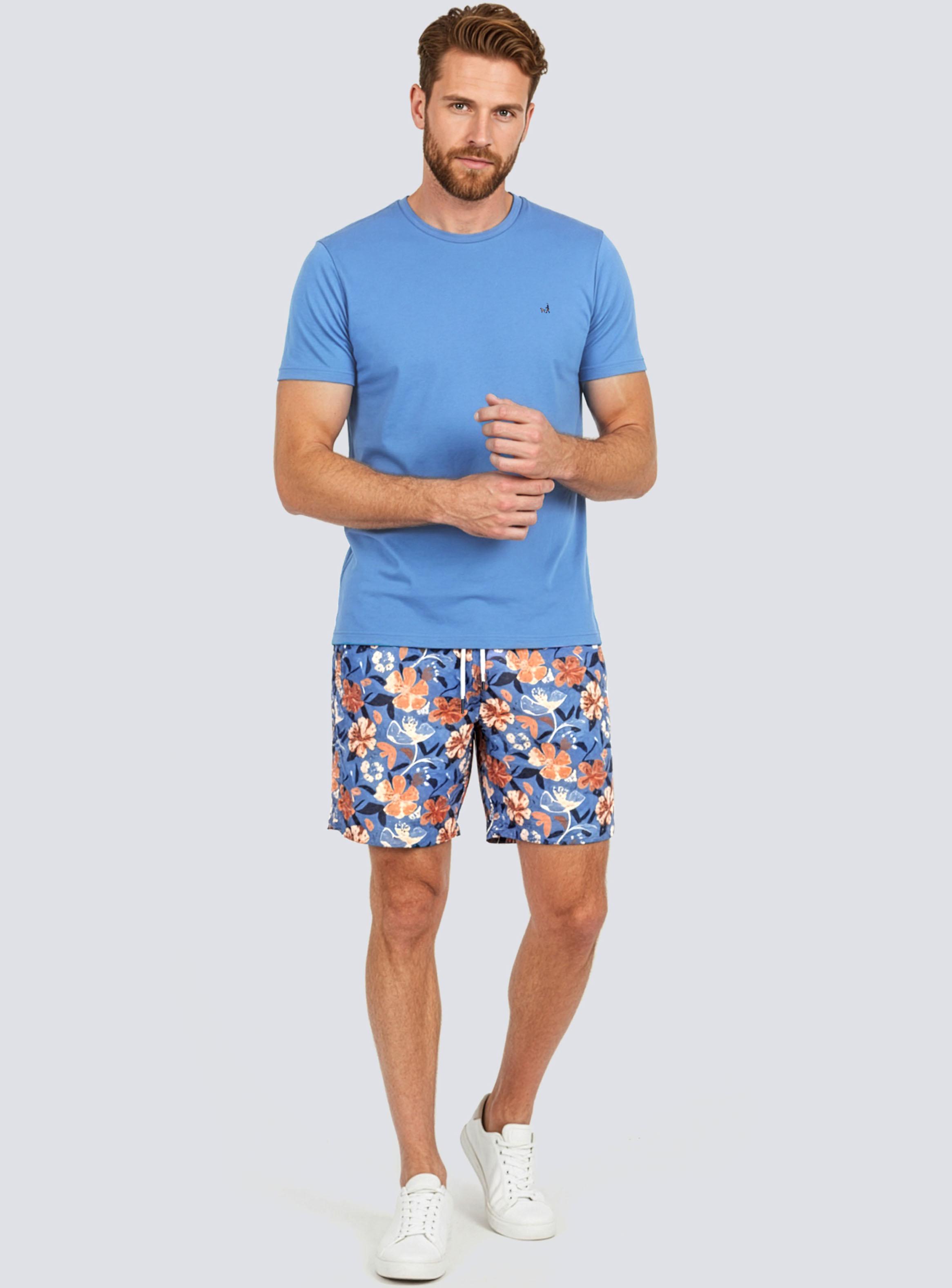 Traje de Baño Estilo Short Print Flor Hibiscus-3