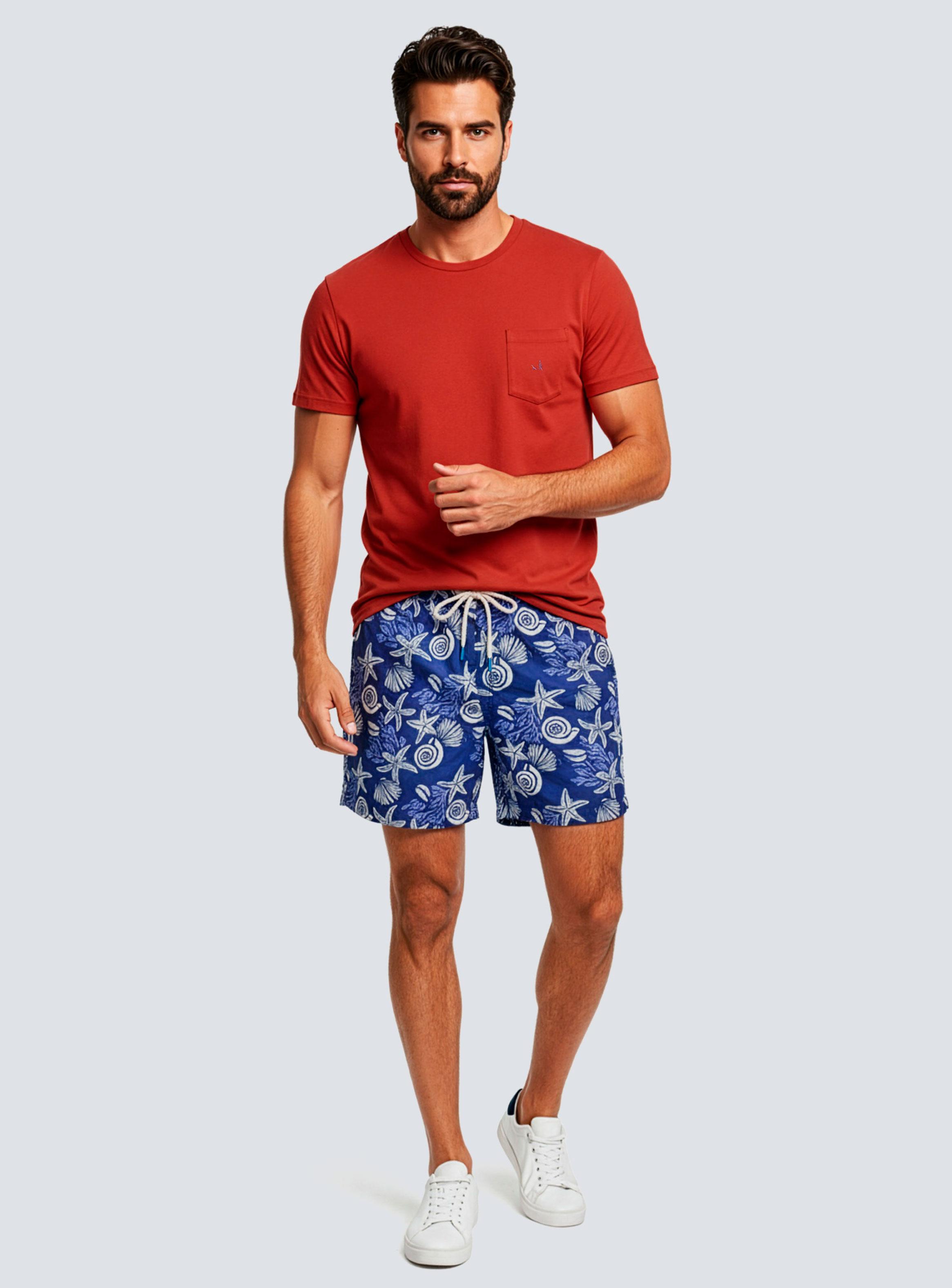 Traje de Baño Clásico Estampado Quick Dry-3