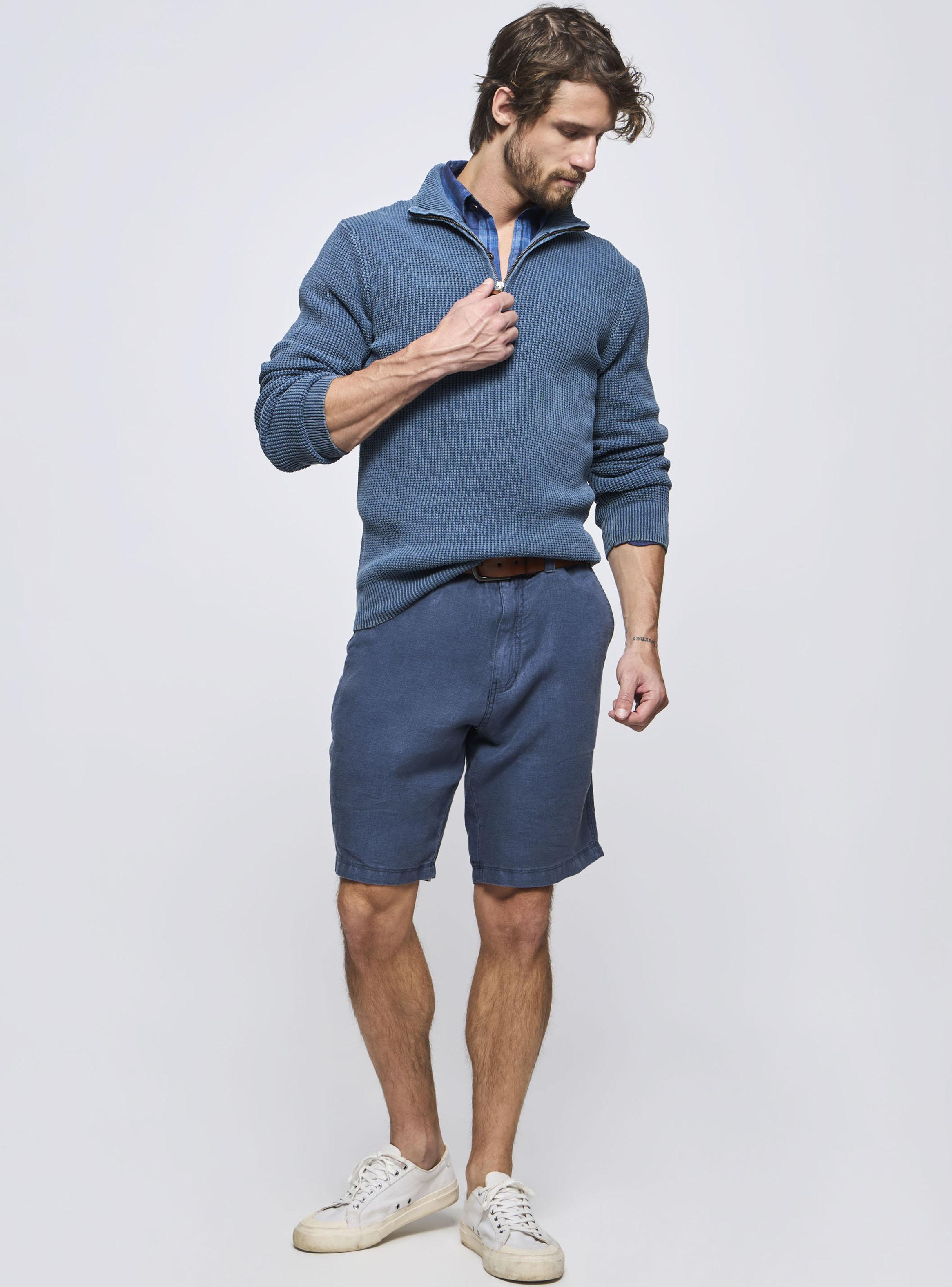 Sweater Half Zipper Wafle-3