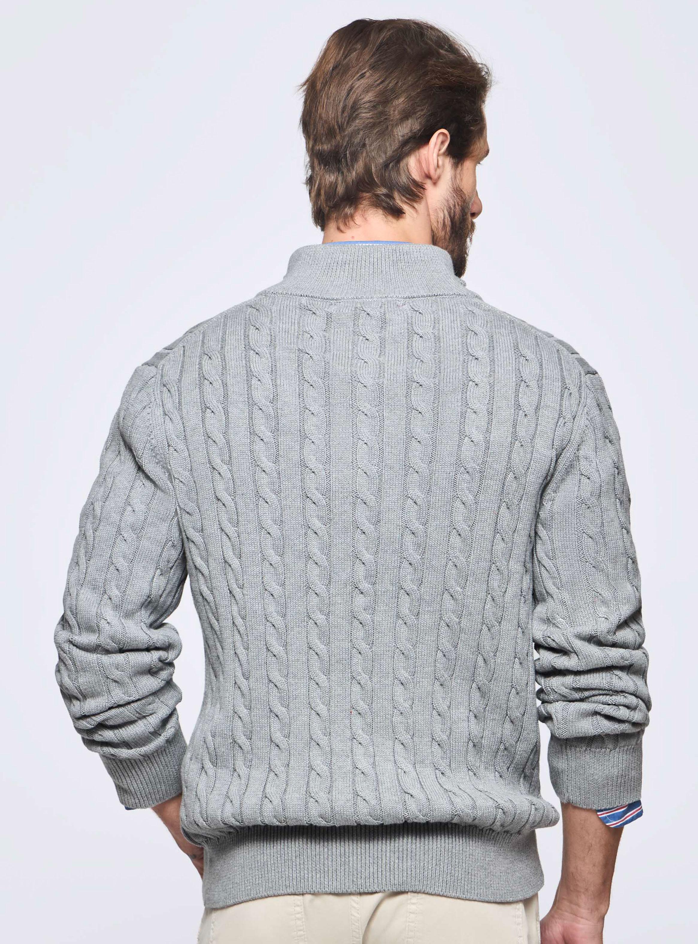 Sweater Trezado Row Medio Cierre-1