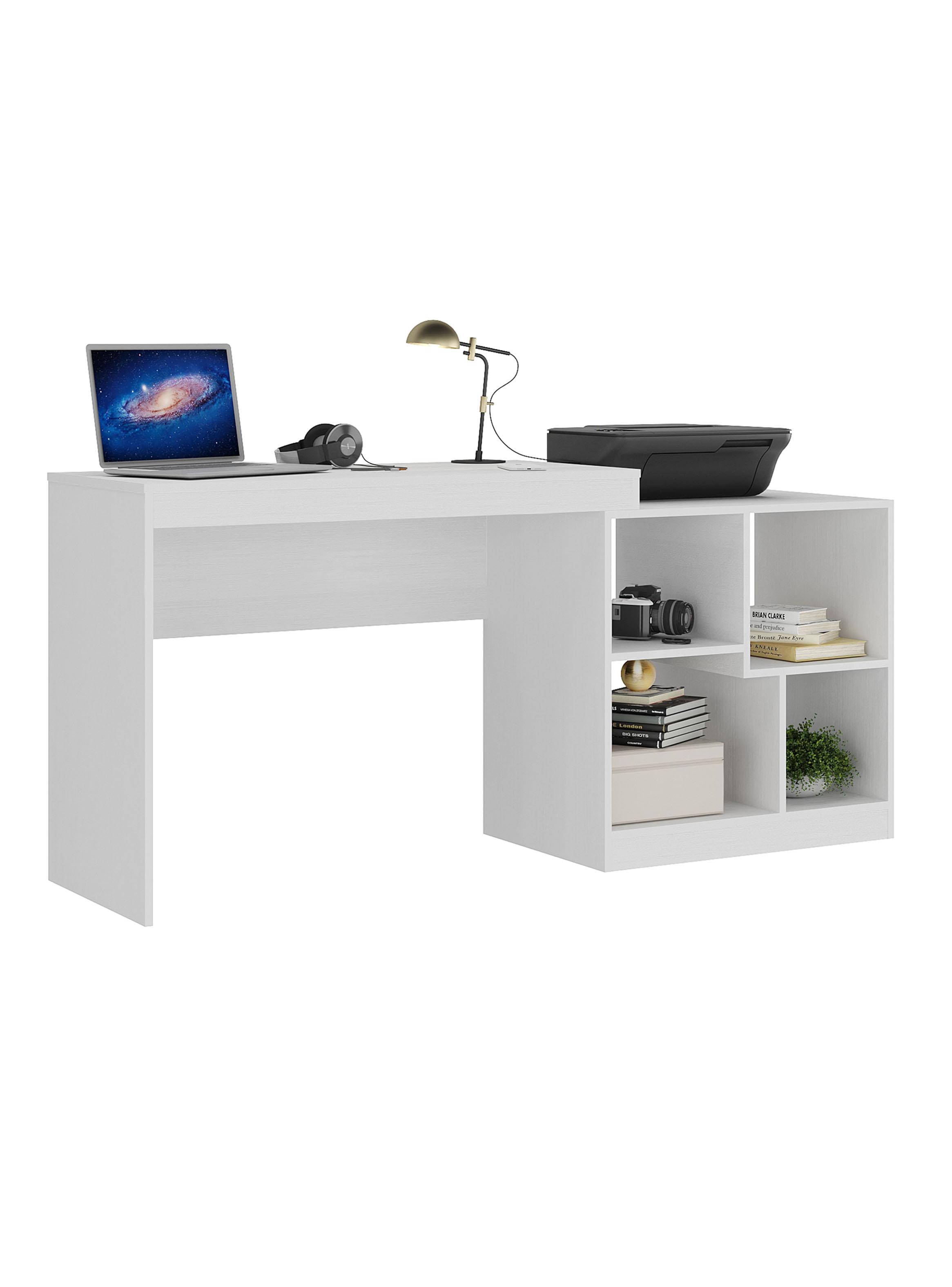 Escritorio Librero 2 Repisas Blanco-2