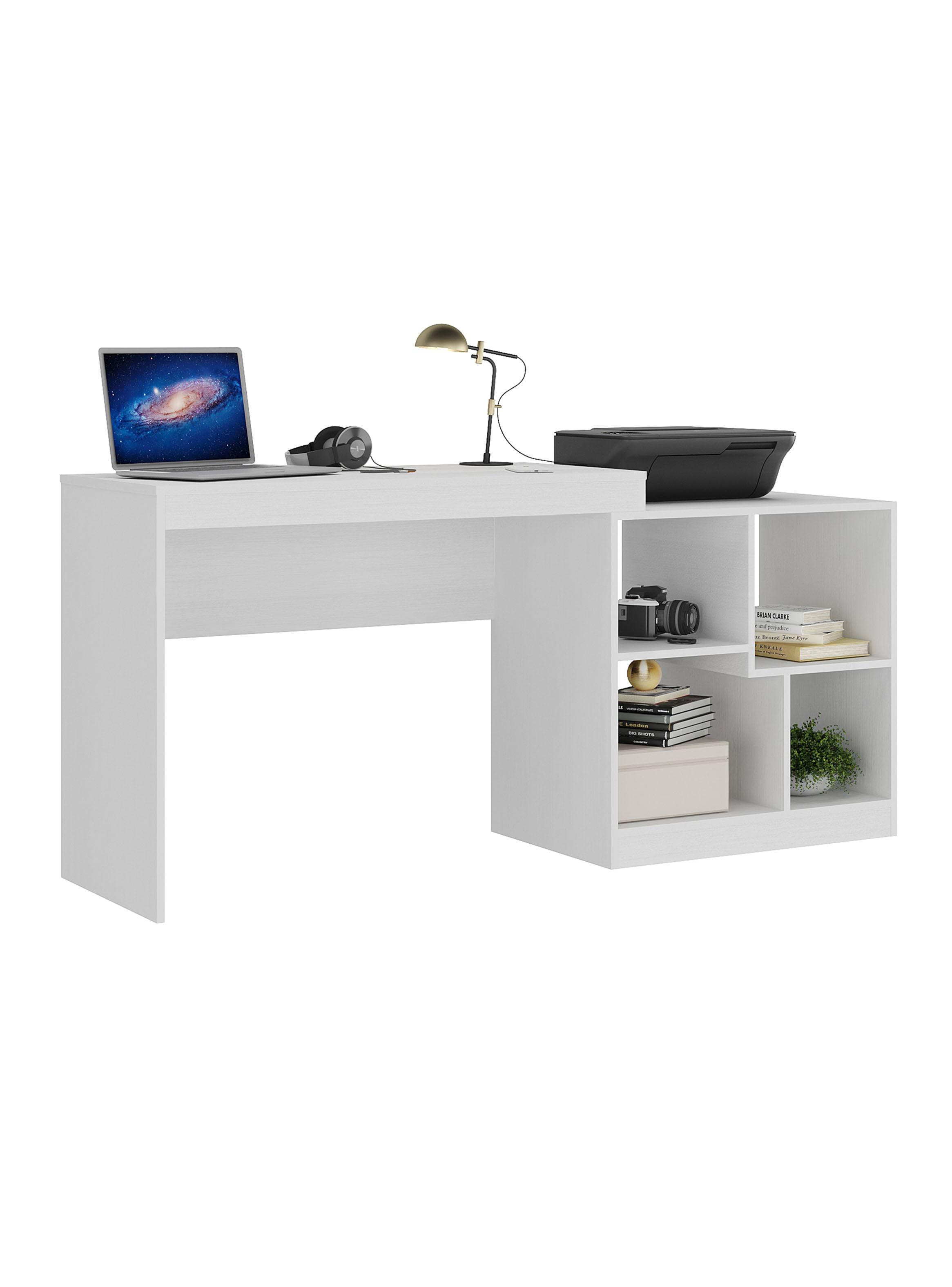 Escritorio Librero 2 Repisas Blanco-2