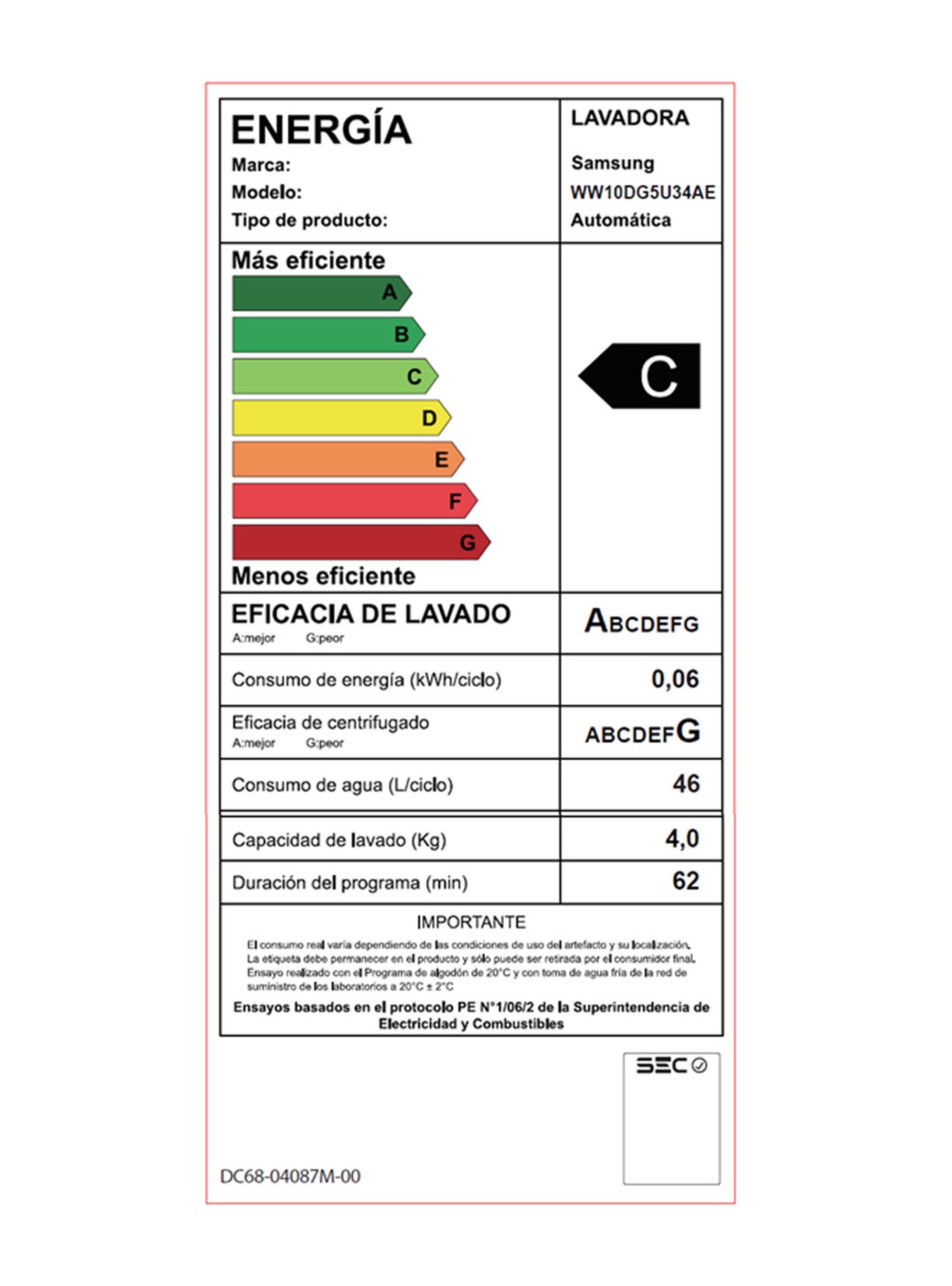 Lavadora Carga Frontal 10.5 Kg con IA Energy Mode WW10DG5U34AEZS-8