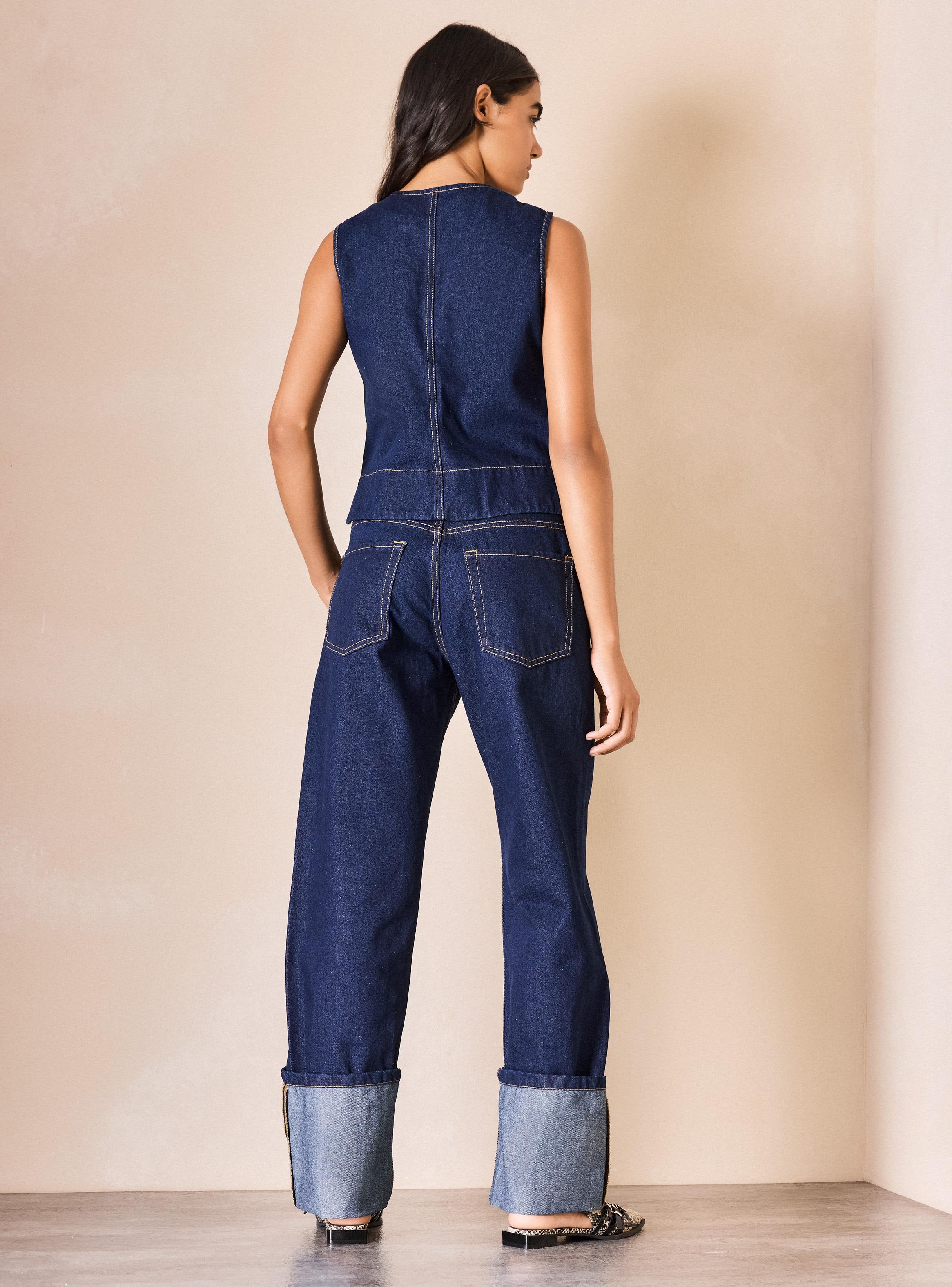 Jeans Wide Leg sin Pretina y Pinzas-5