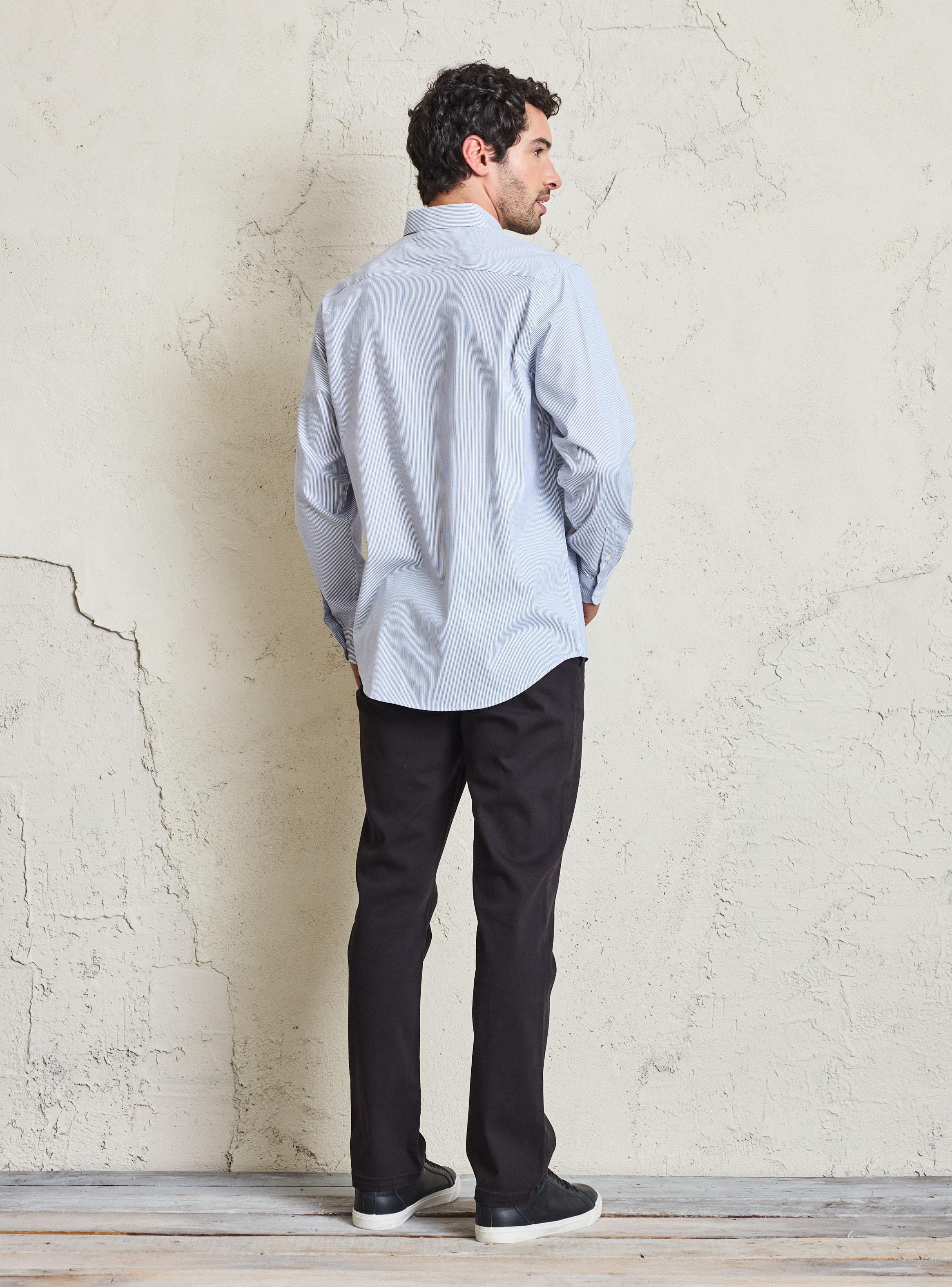 Camisa Manga Larga Micro Líneas-5