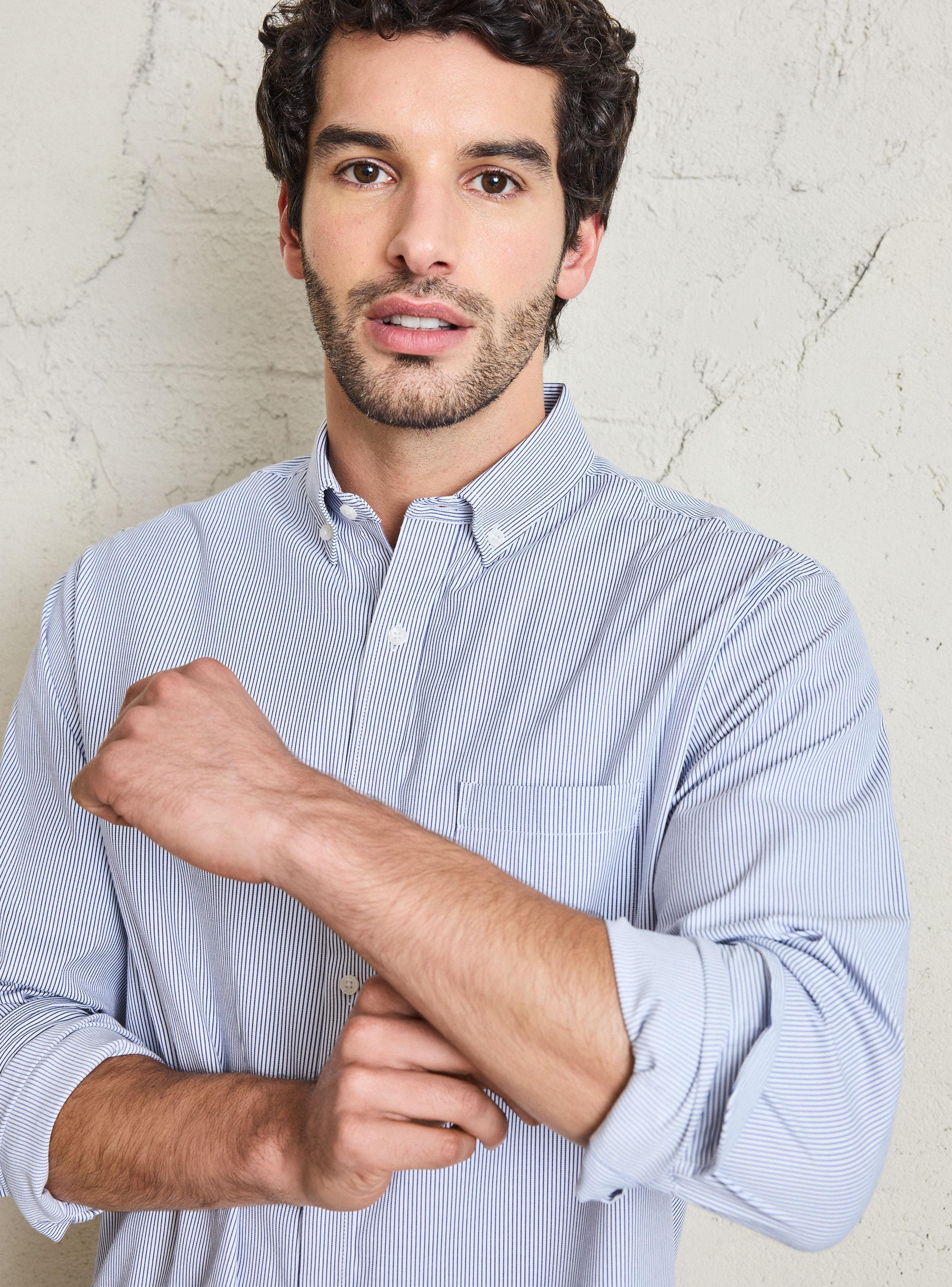 Camisa Manga Larga Micro Líneas-2