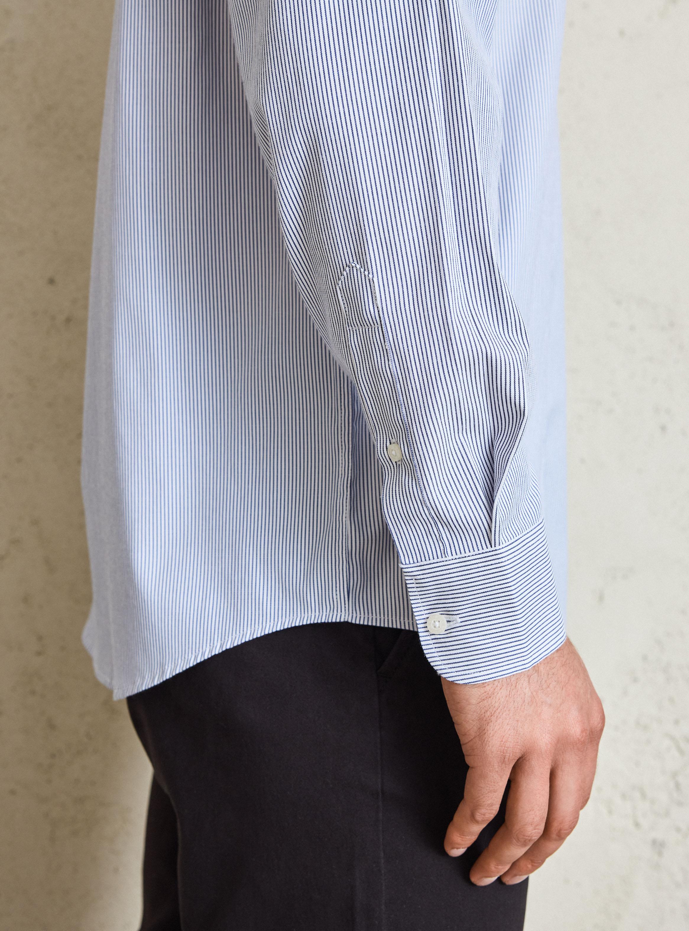 Camisa Manga Larga Micro Líneas-3