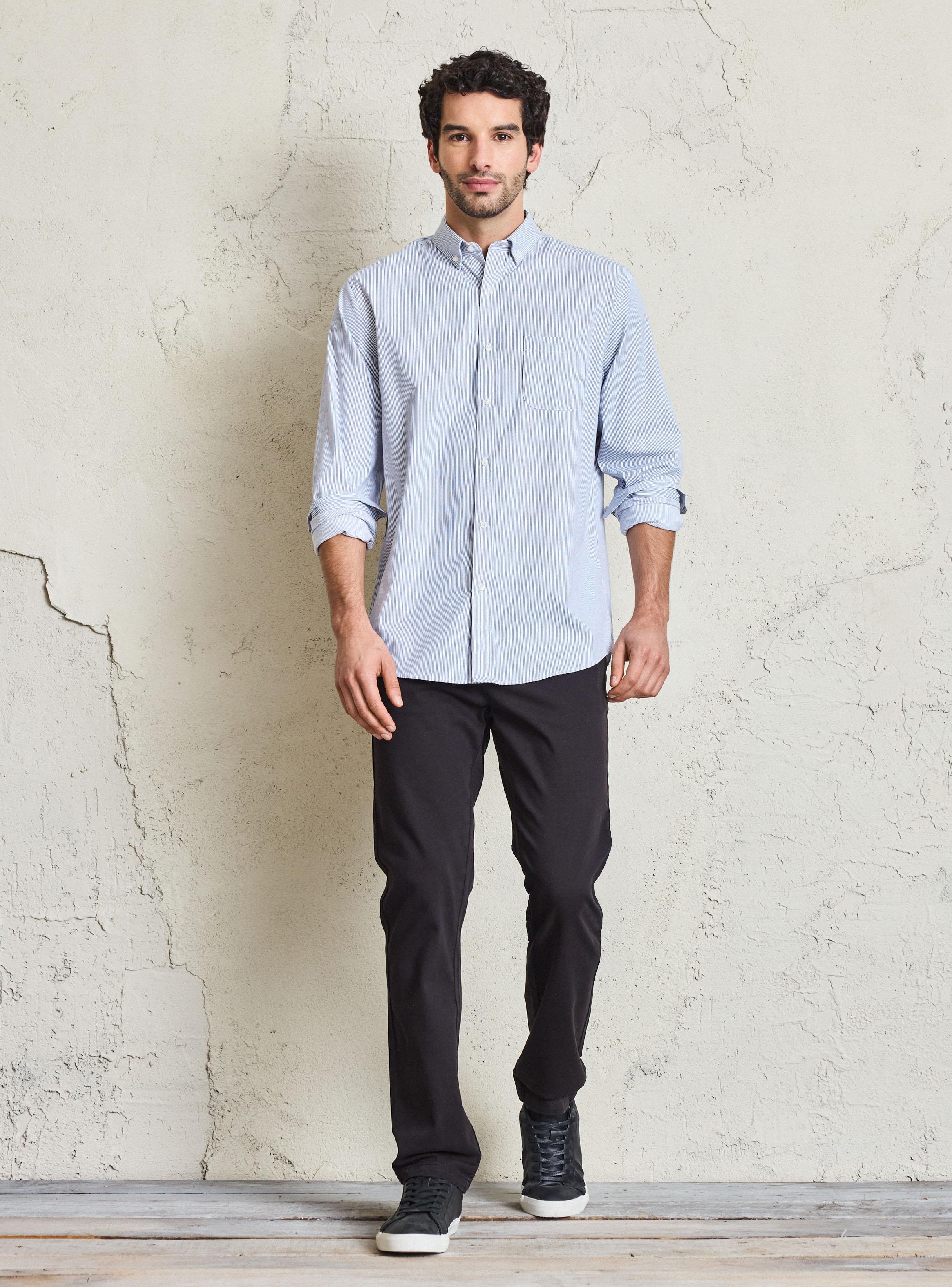 Camisa Manga Larga Micro Líneas-4