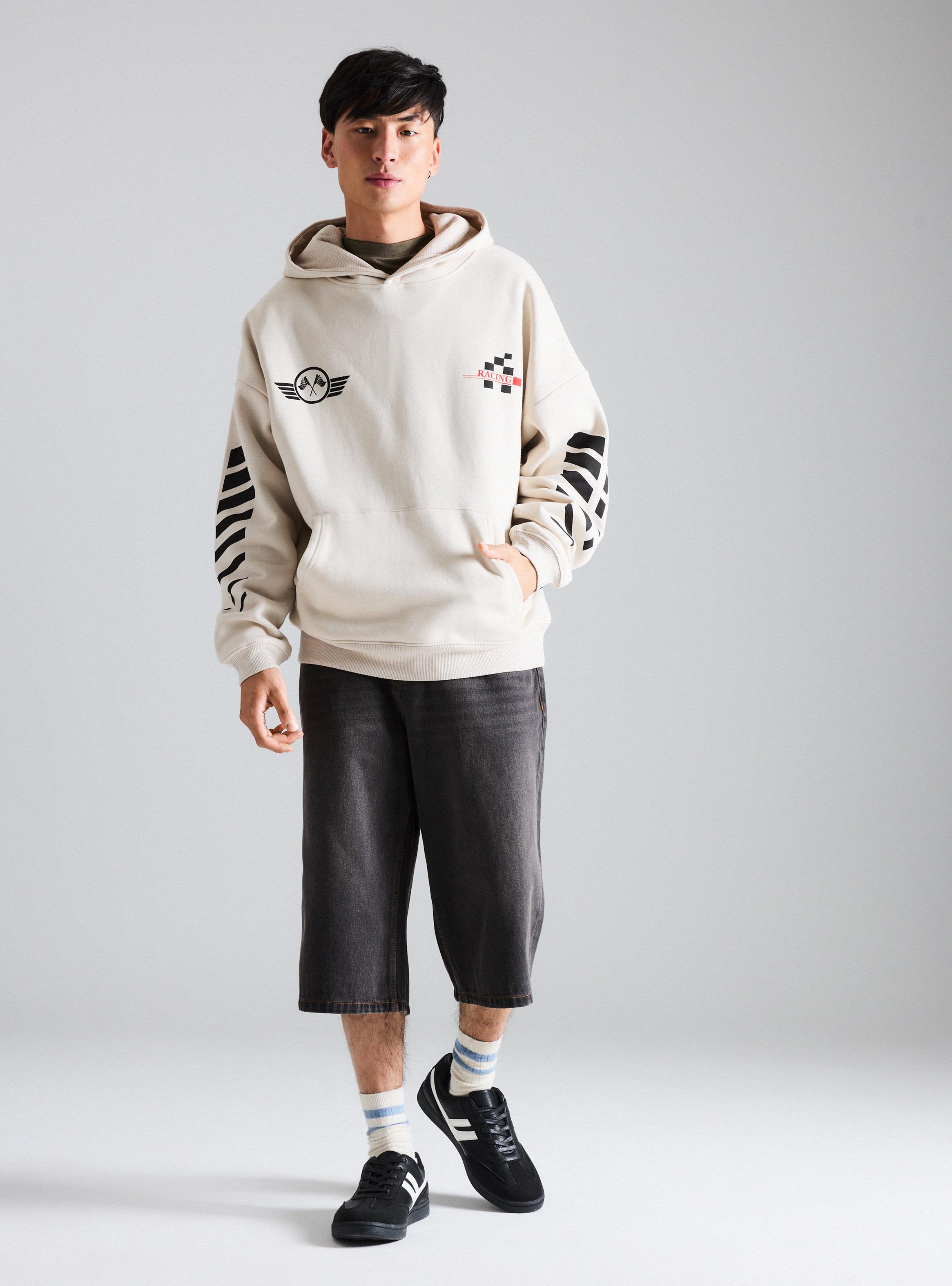 Polerón Capucha Estampado Boxy Fit-4