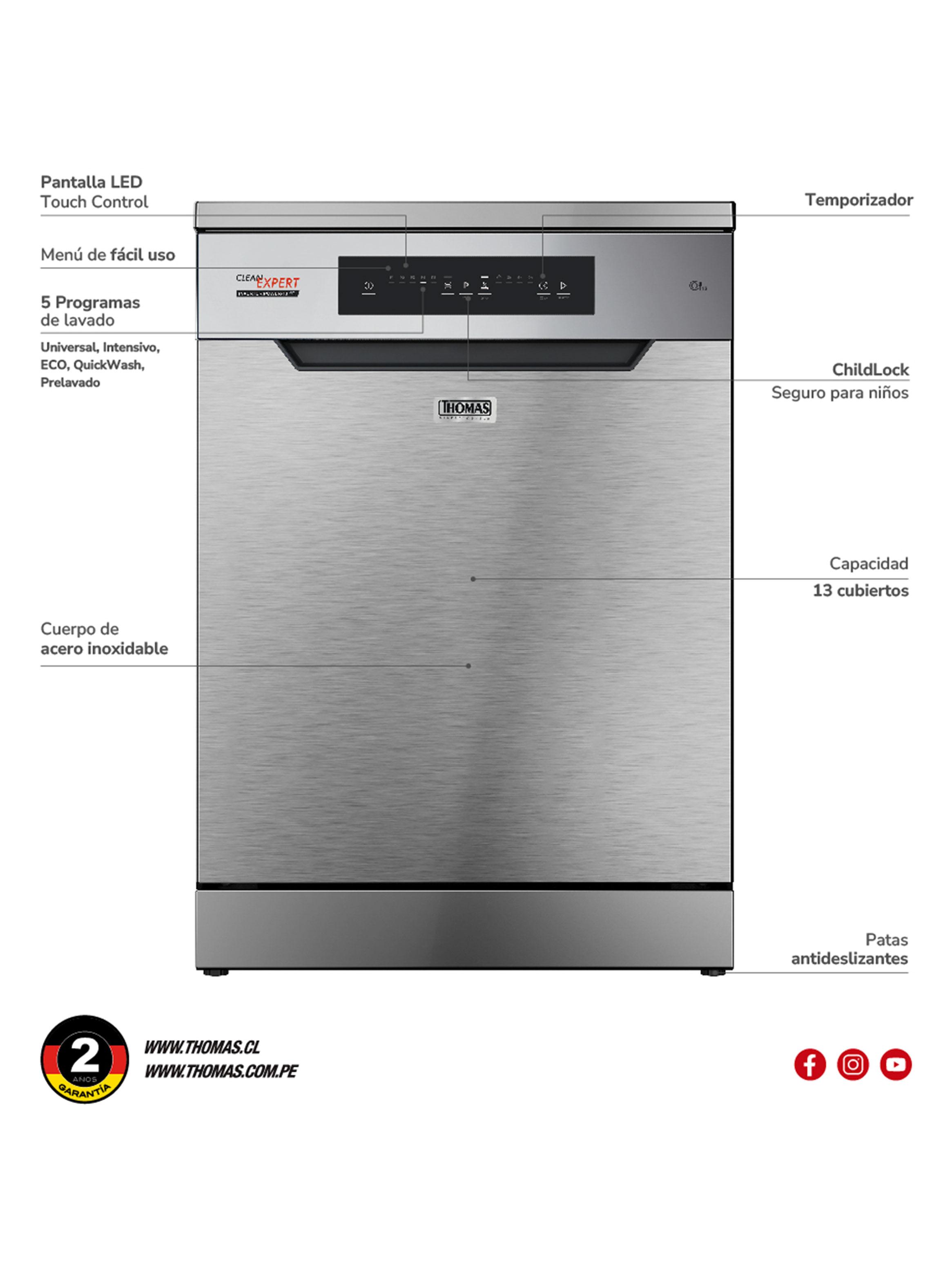 Lavavajillas 13 Cubiertos Inox Silver TH-DW13Ci-2