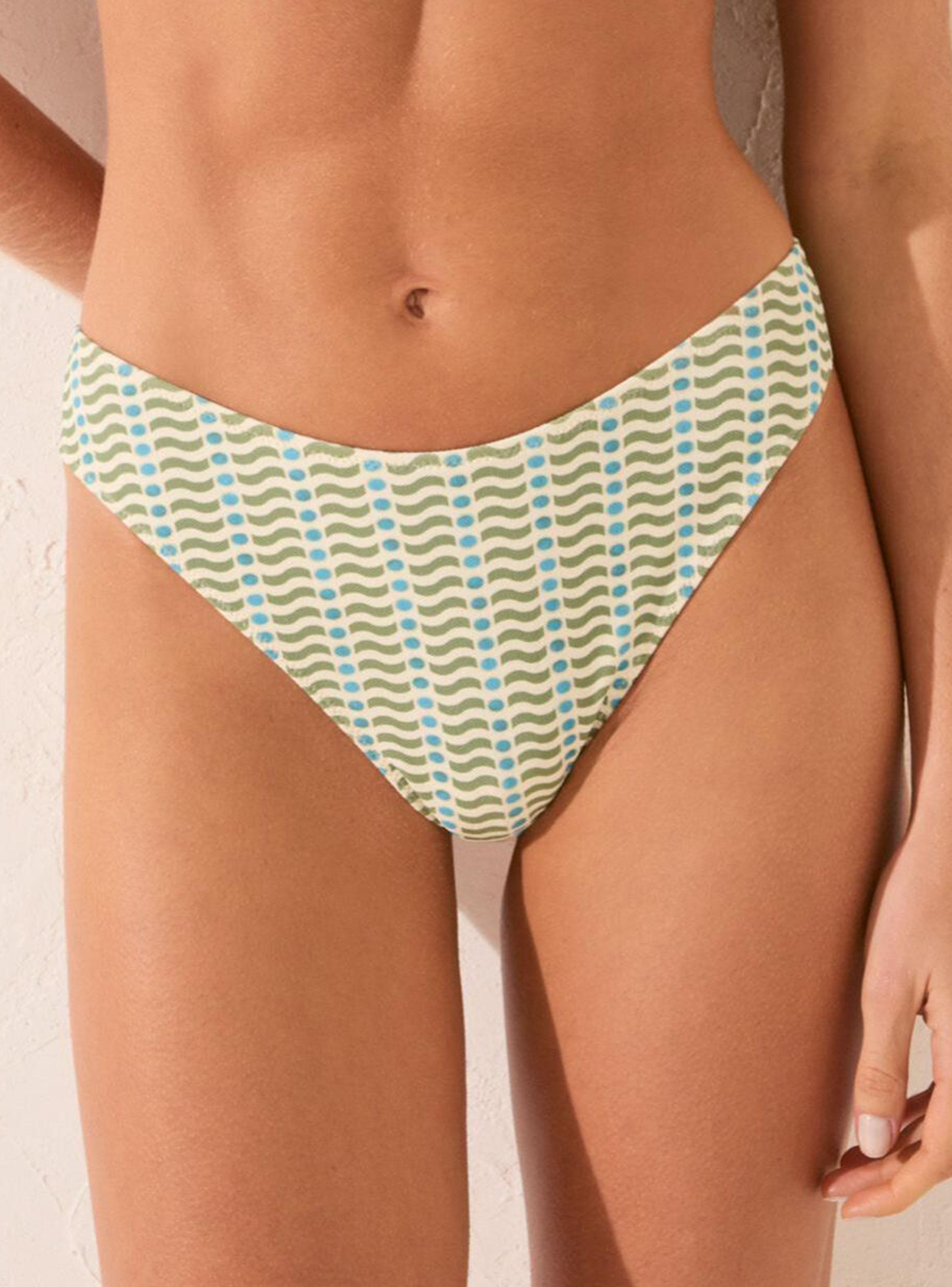 Calzón Bikini Brasileña Estampado Geométrico-0