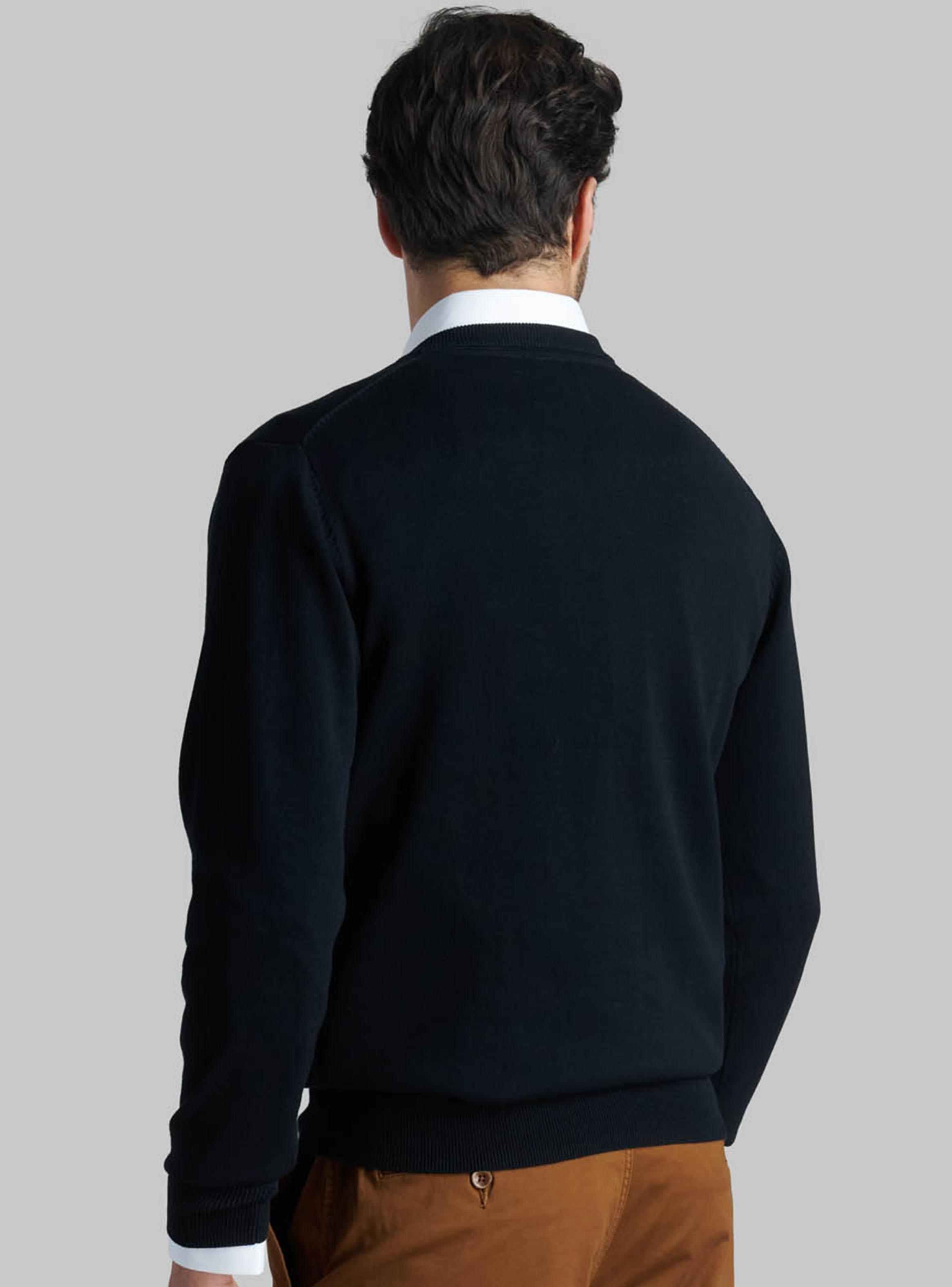Sweater Cuello V Sólido-1