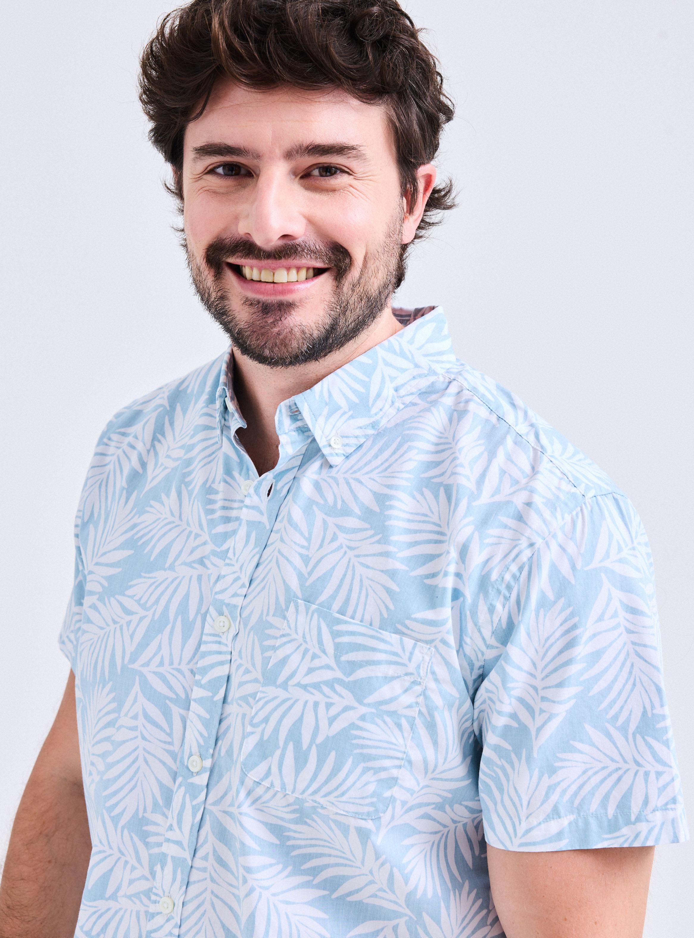 Camisa Manga Corta Diseño Hojas-2
