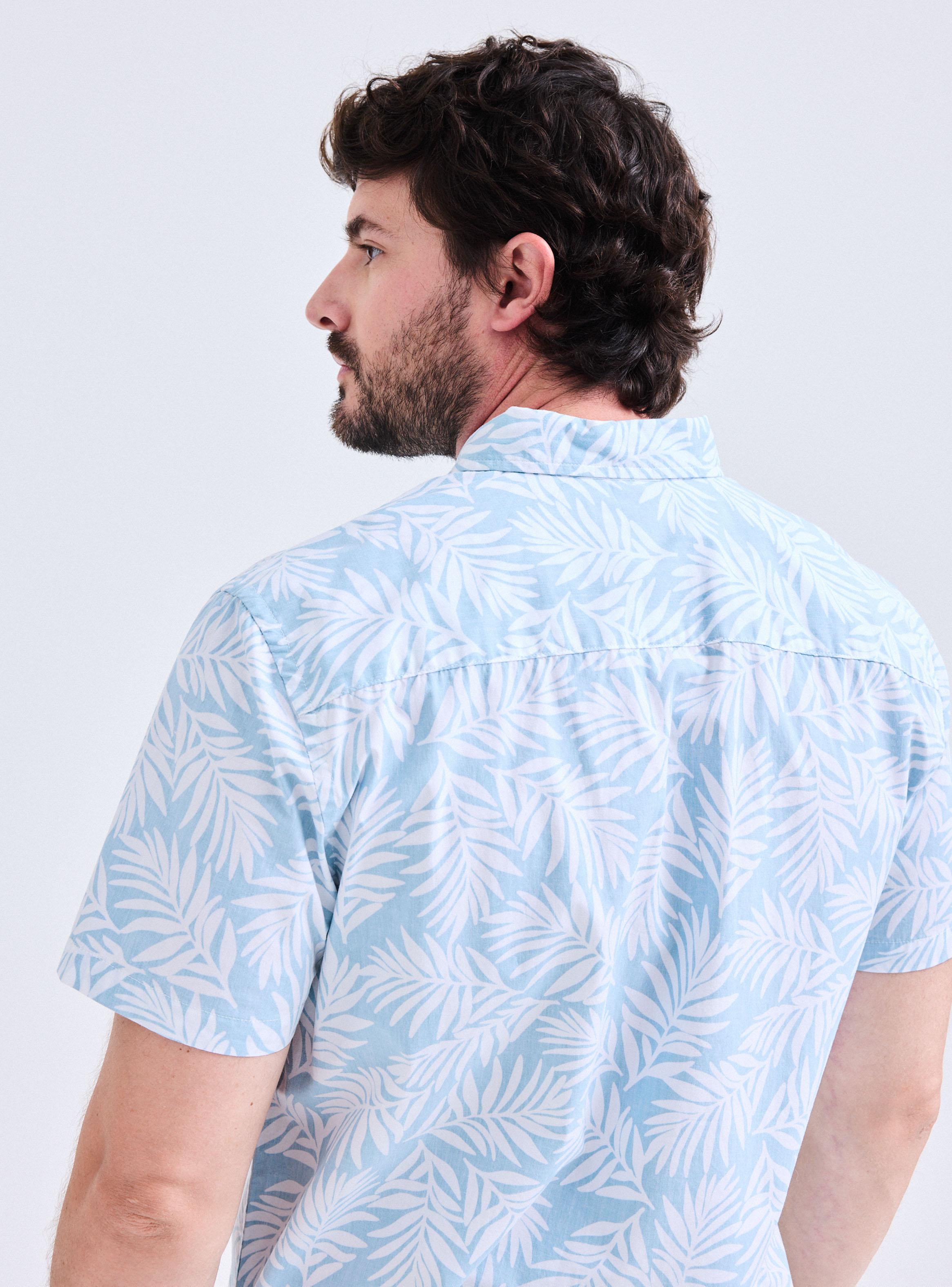 Camisa Manga Corta Diseño Hojas-3