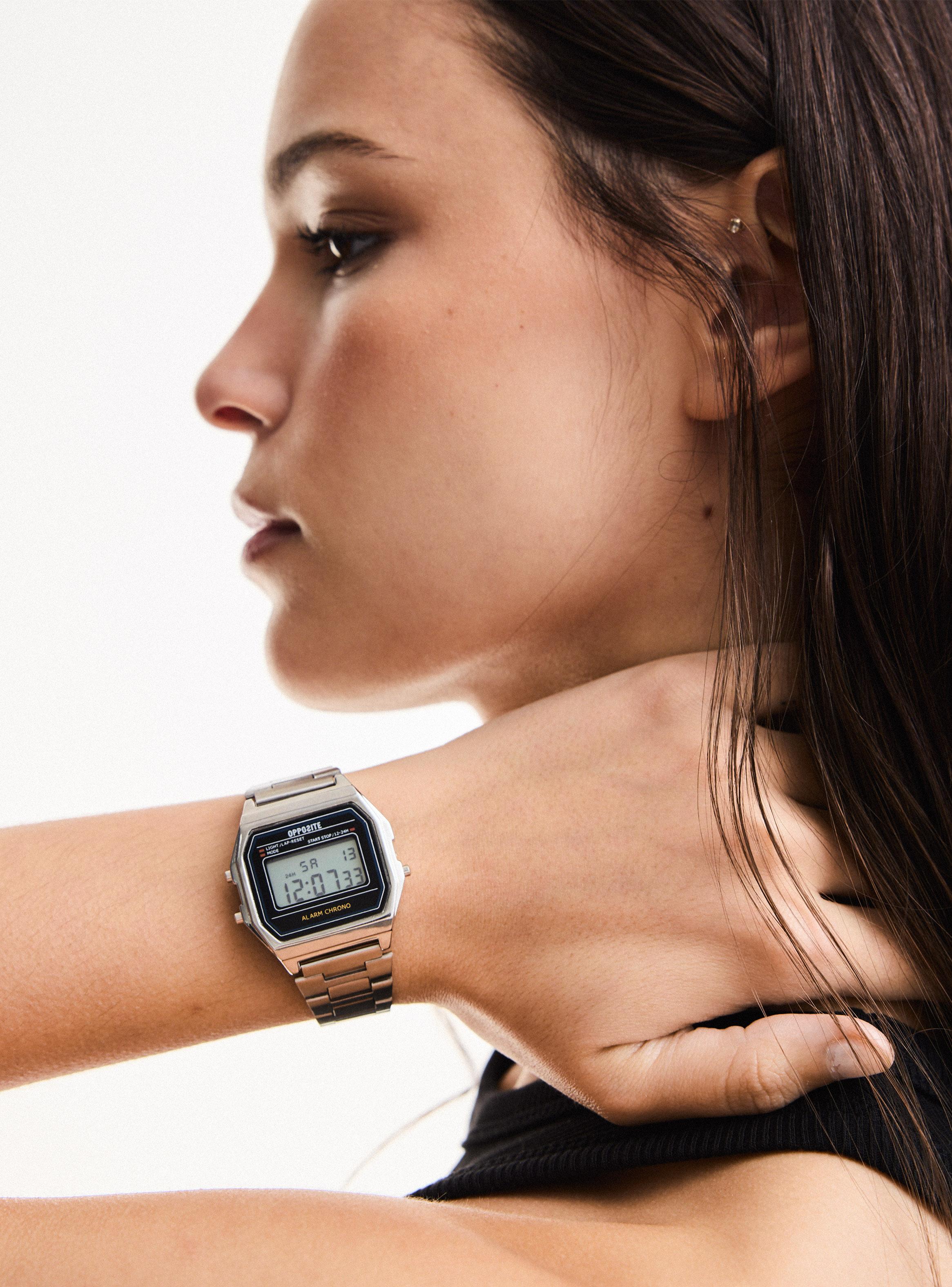 Reloj Digital Silver Mujer-5