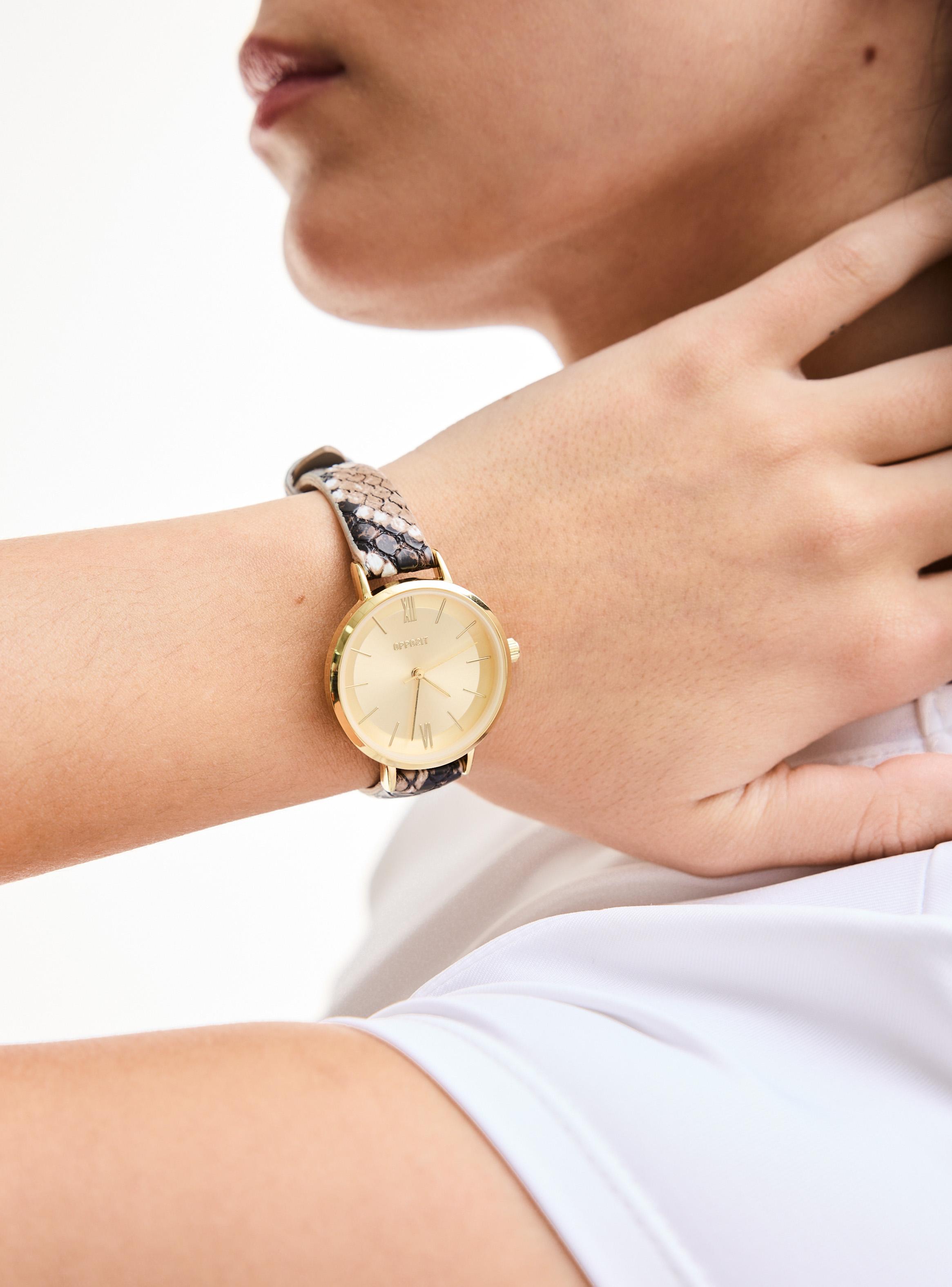 Reloj Análogo con Correa Animal Print Gold Mujer-4