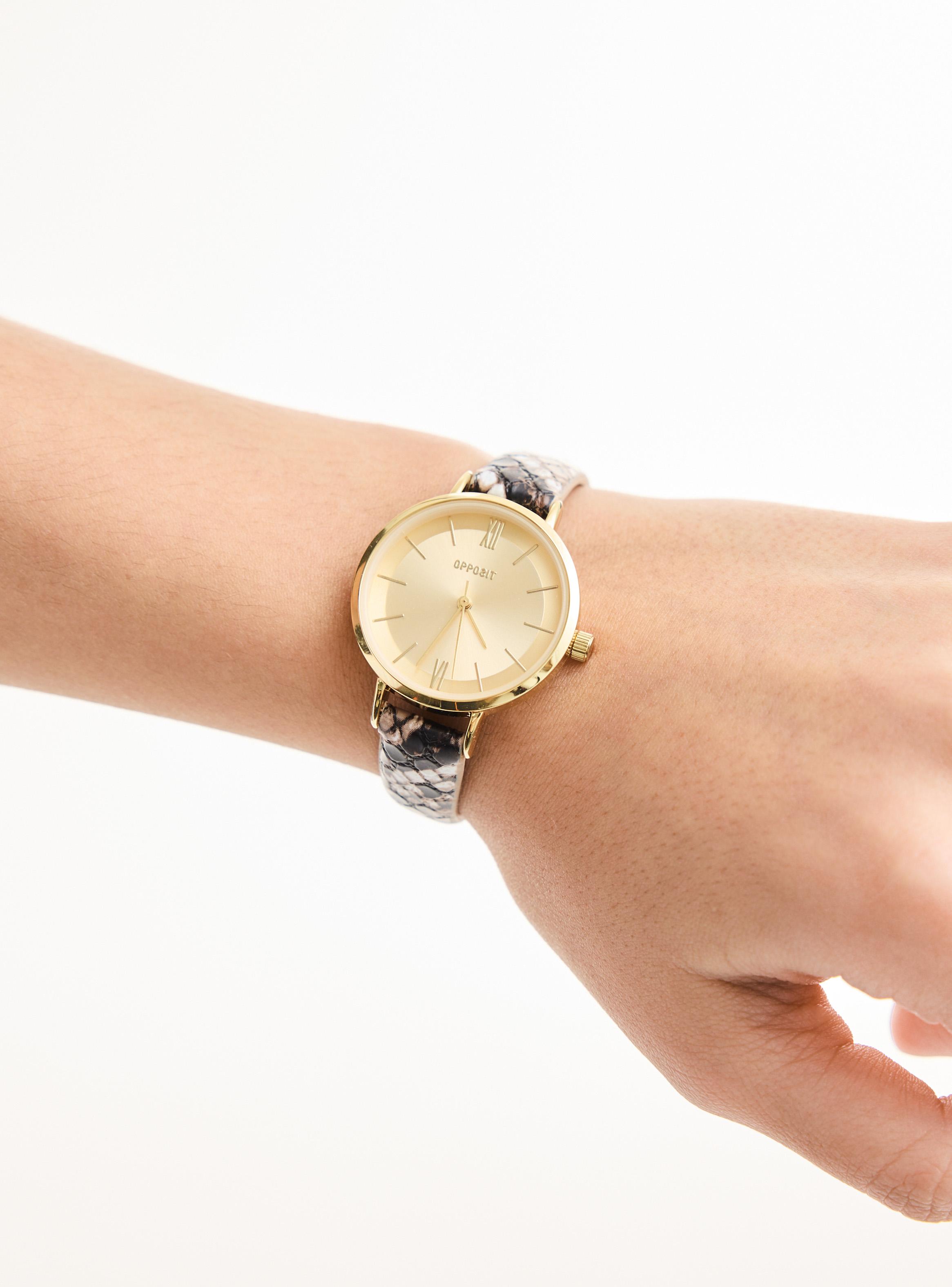 Reloj Análogo con Correa Animal Print Gold Mujer-5