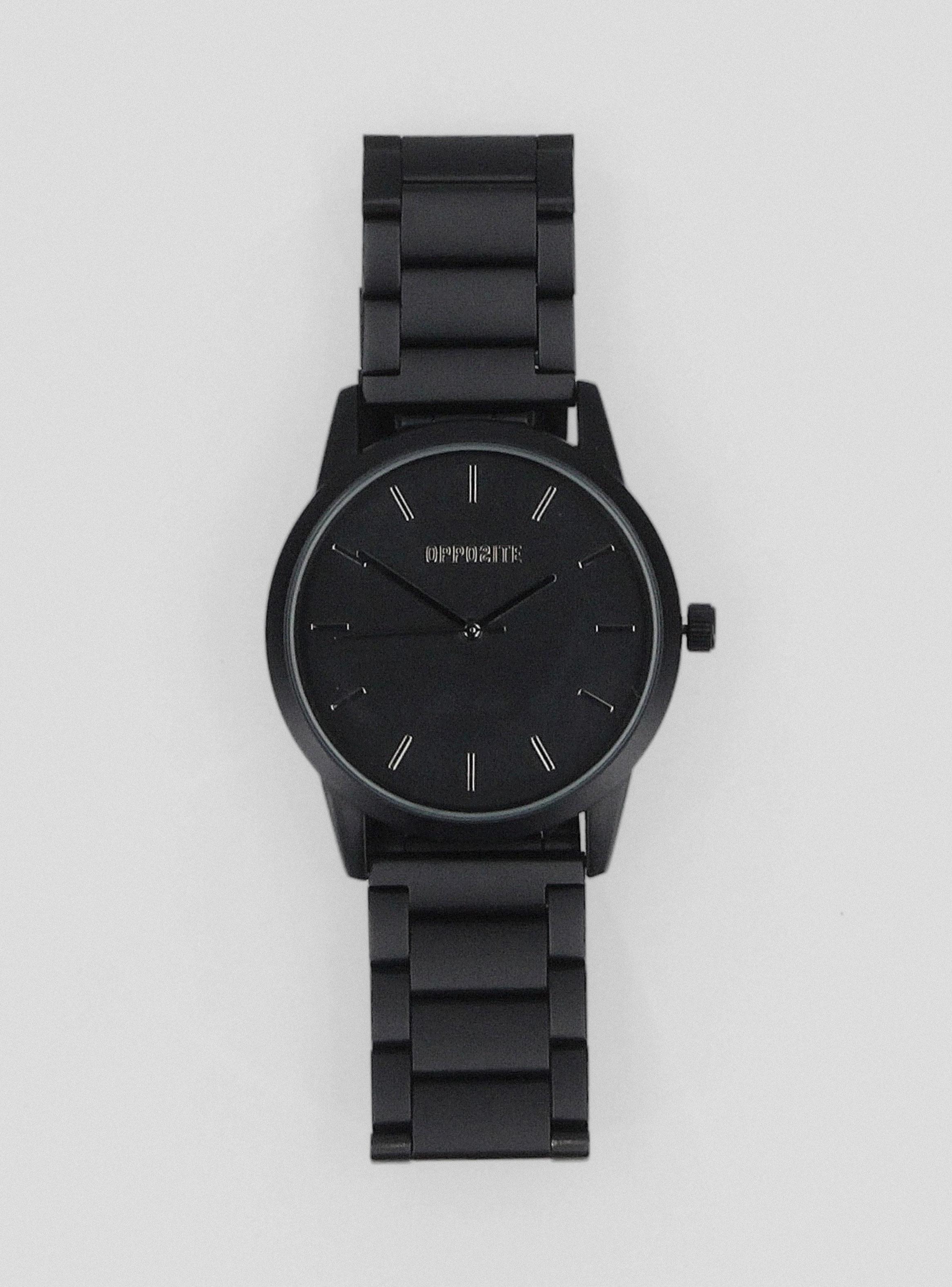 Reloj Análogo con Correa Metal Negro Hombre-3