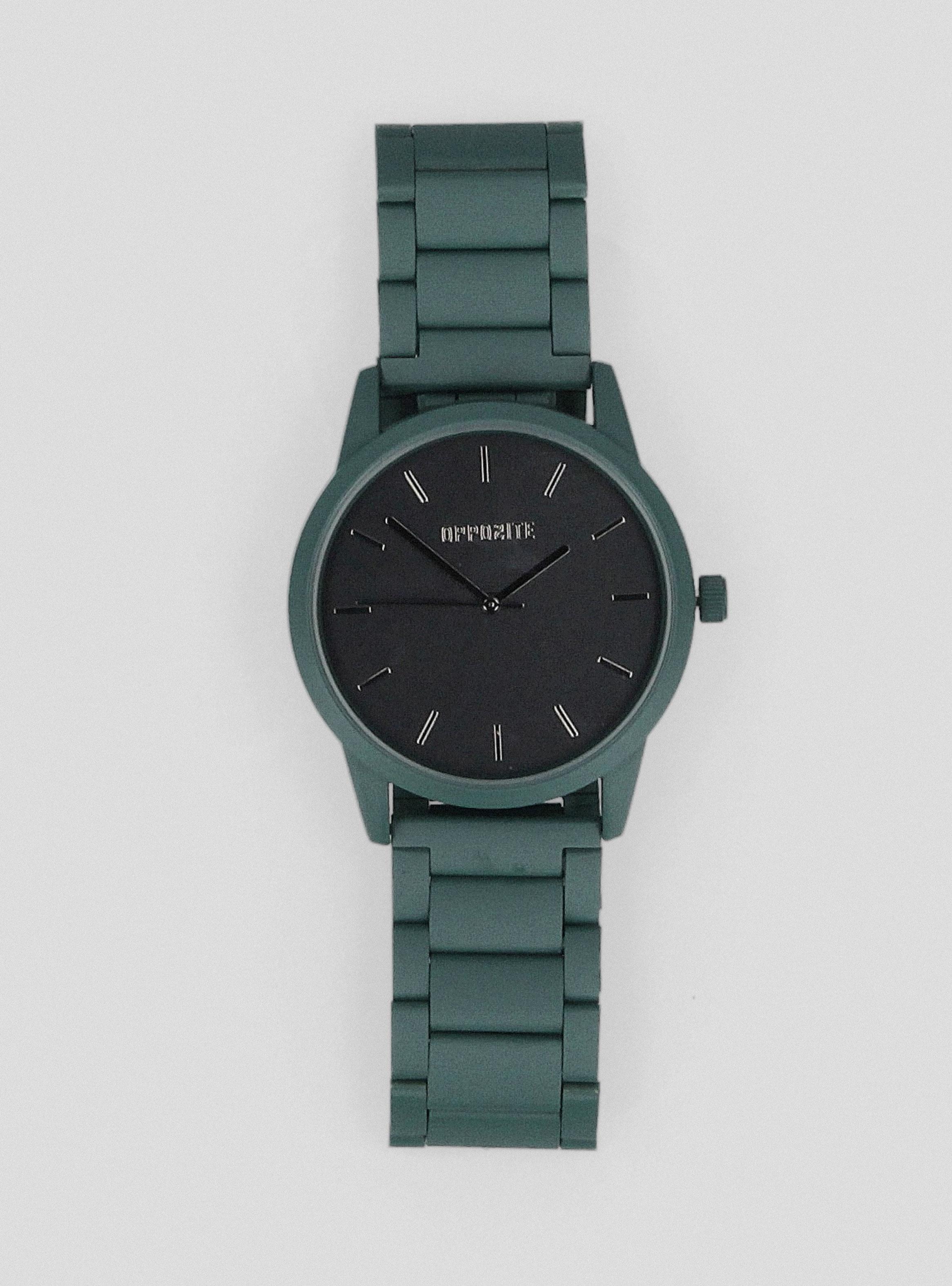 Reloj Análogo con Correa Metal Verde Hombre-3