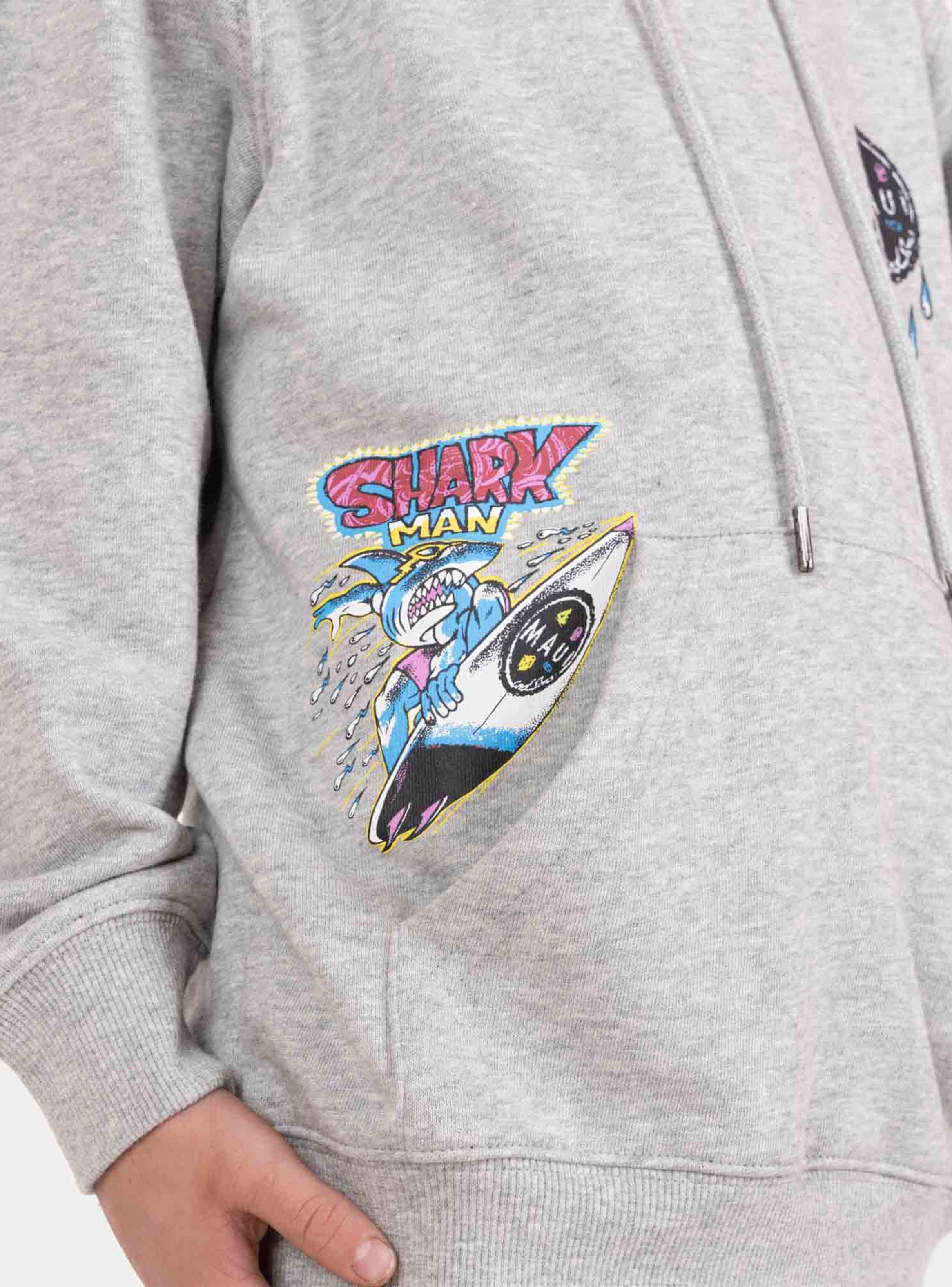 Polerón Canguro Estampado Shark Man-2