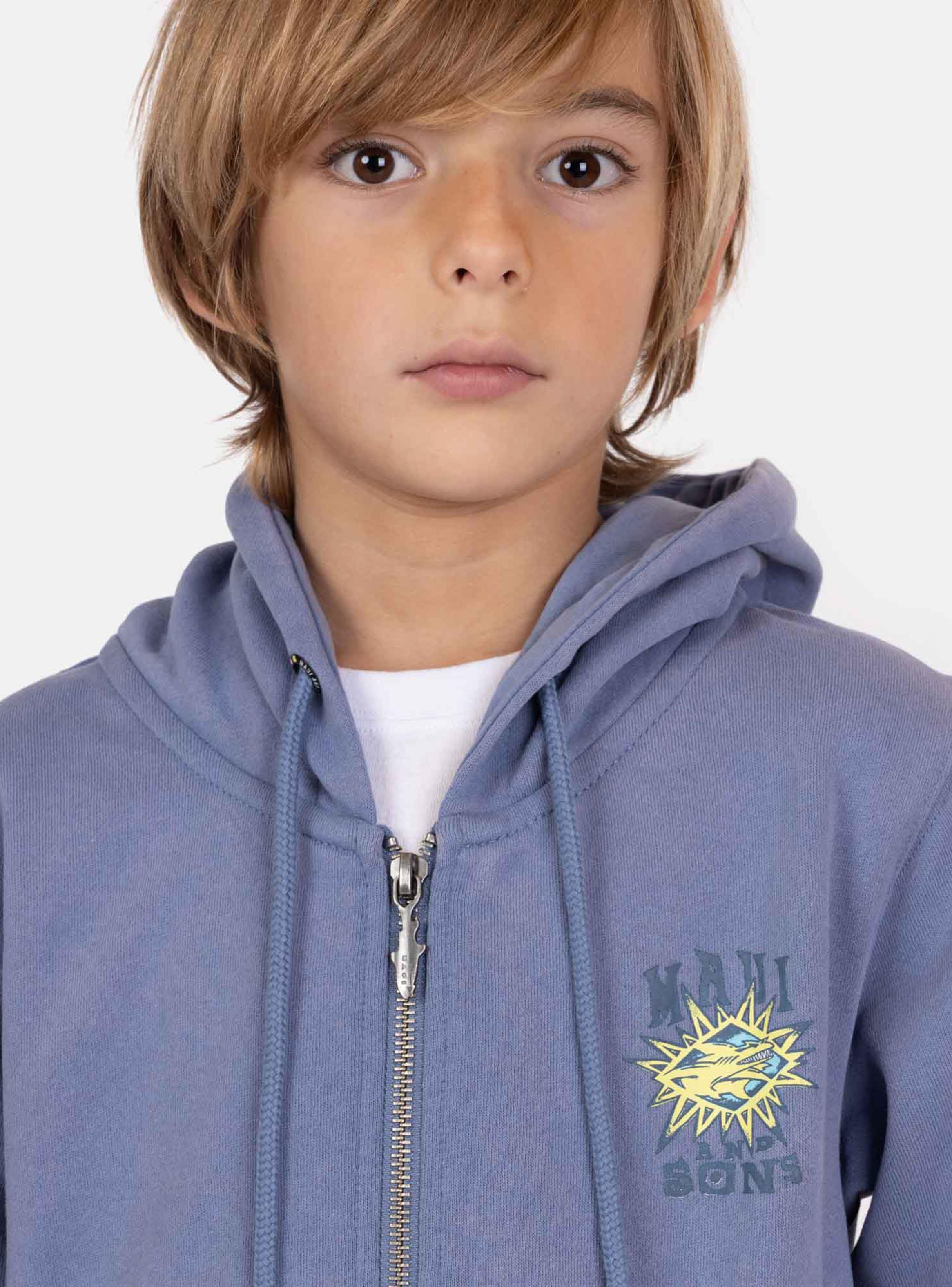 Polerón Fullzipper Estampado Shark Espalda-2