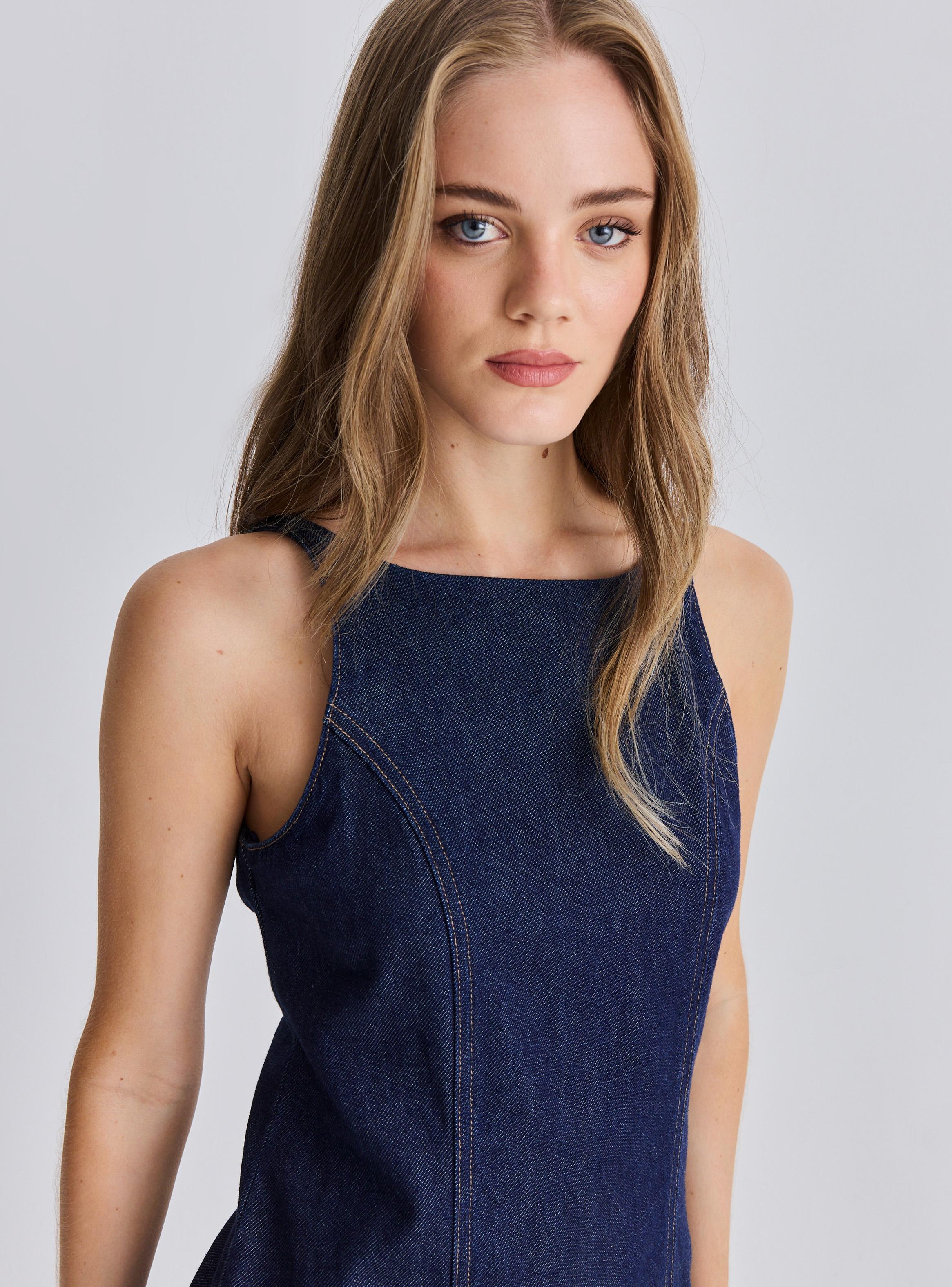 Vestido Escote Espalda Denim-3