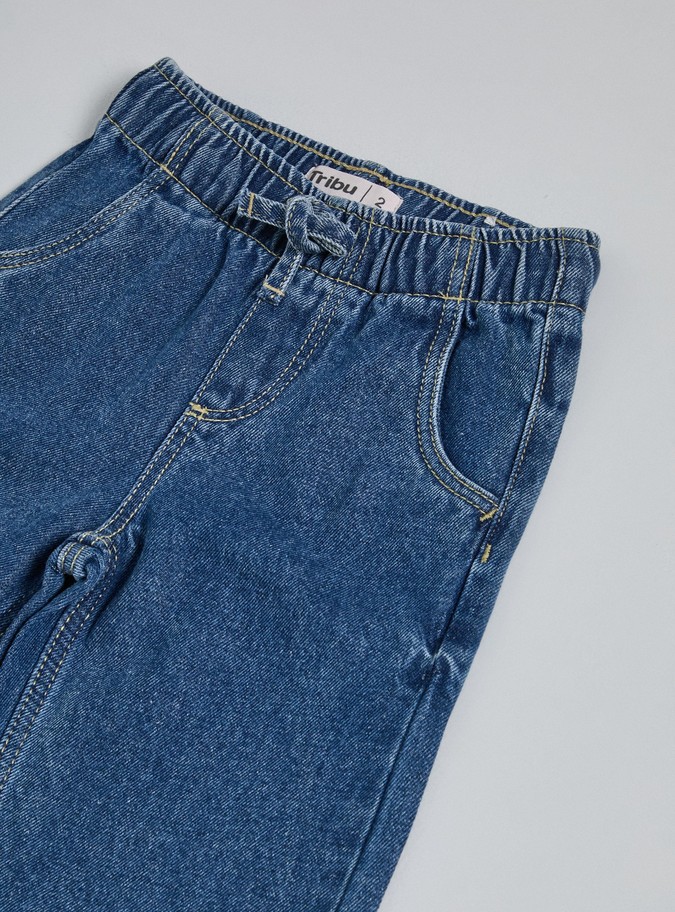 Jeans Moda con Cordón en la Cintura-3