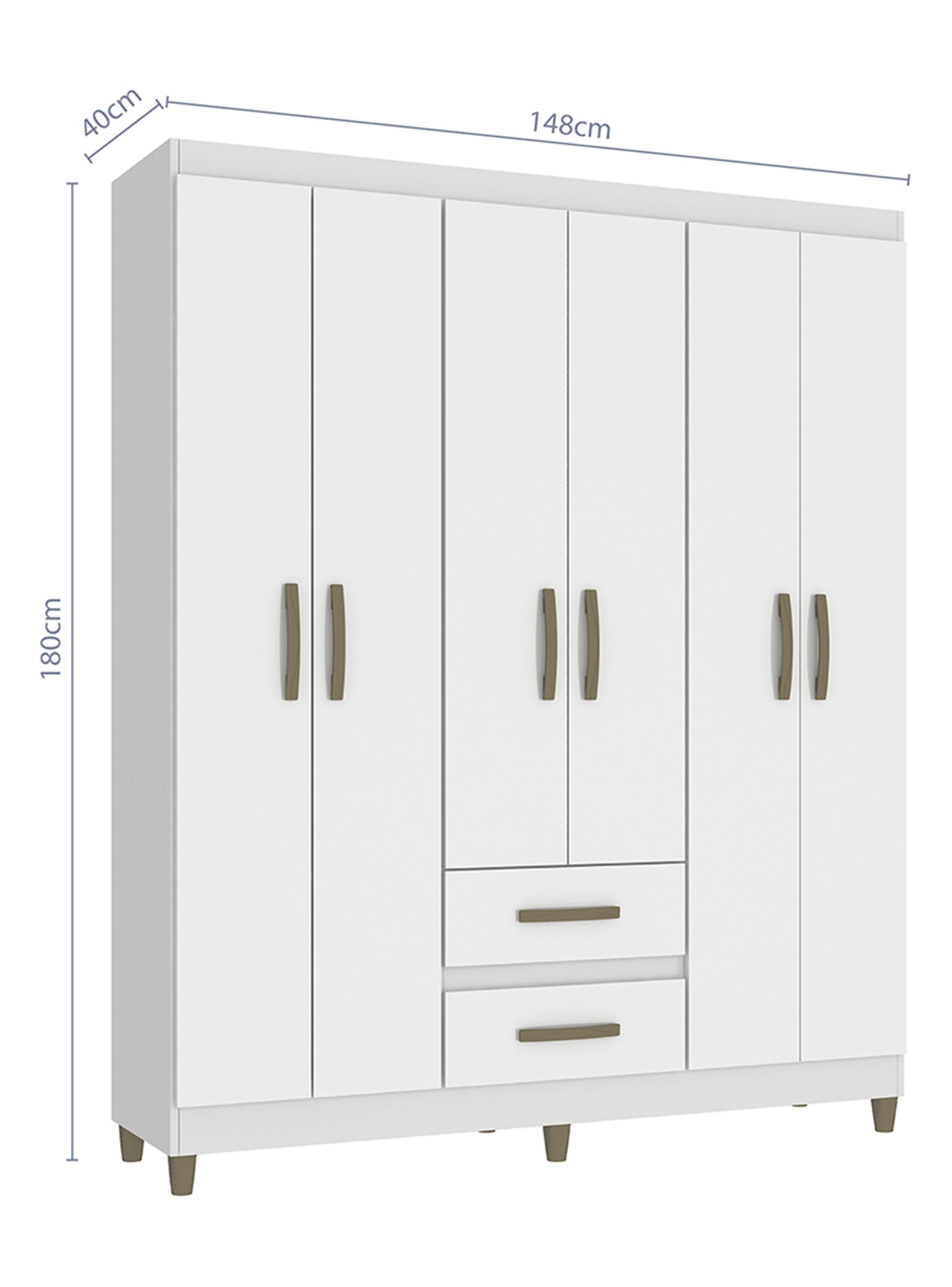 Clóset Coimbra 6 Puertas 2 Cajones-1