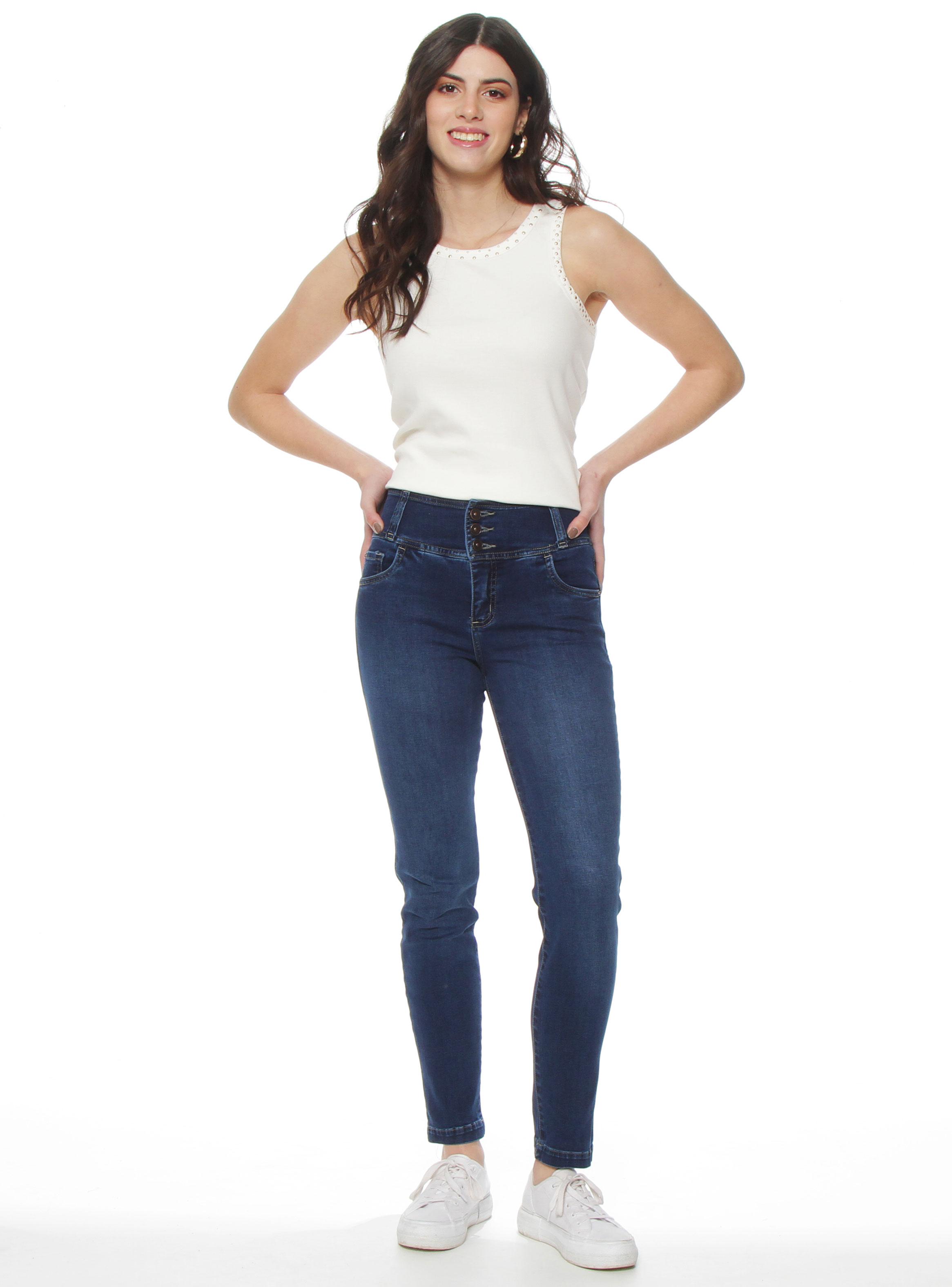 Jeans Pitillo Escultural Tiro Alto 3 Botones-3