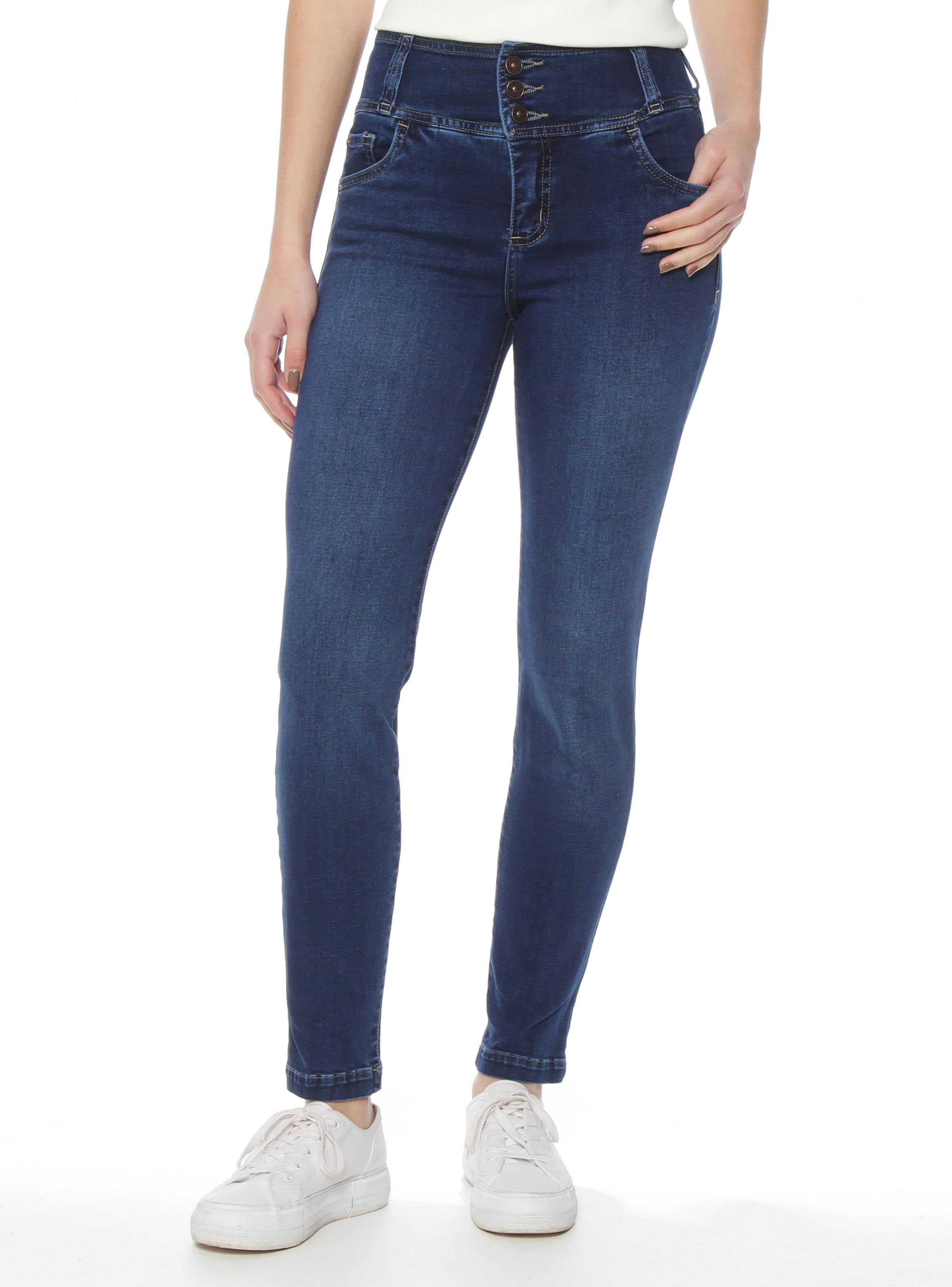Jeans Pitillo Escultural Tiro Alto 3 Botones-0