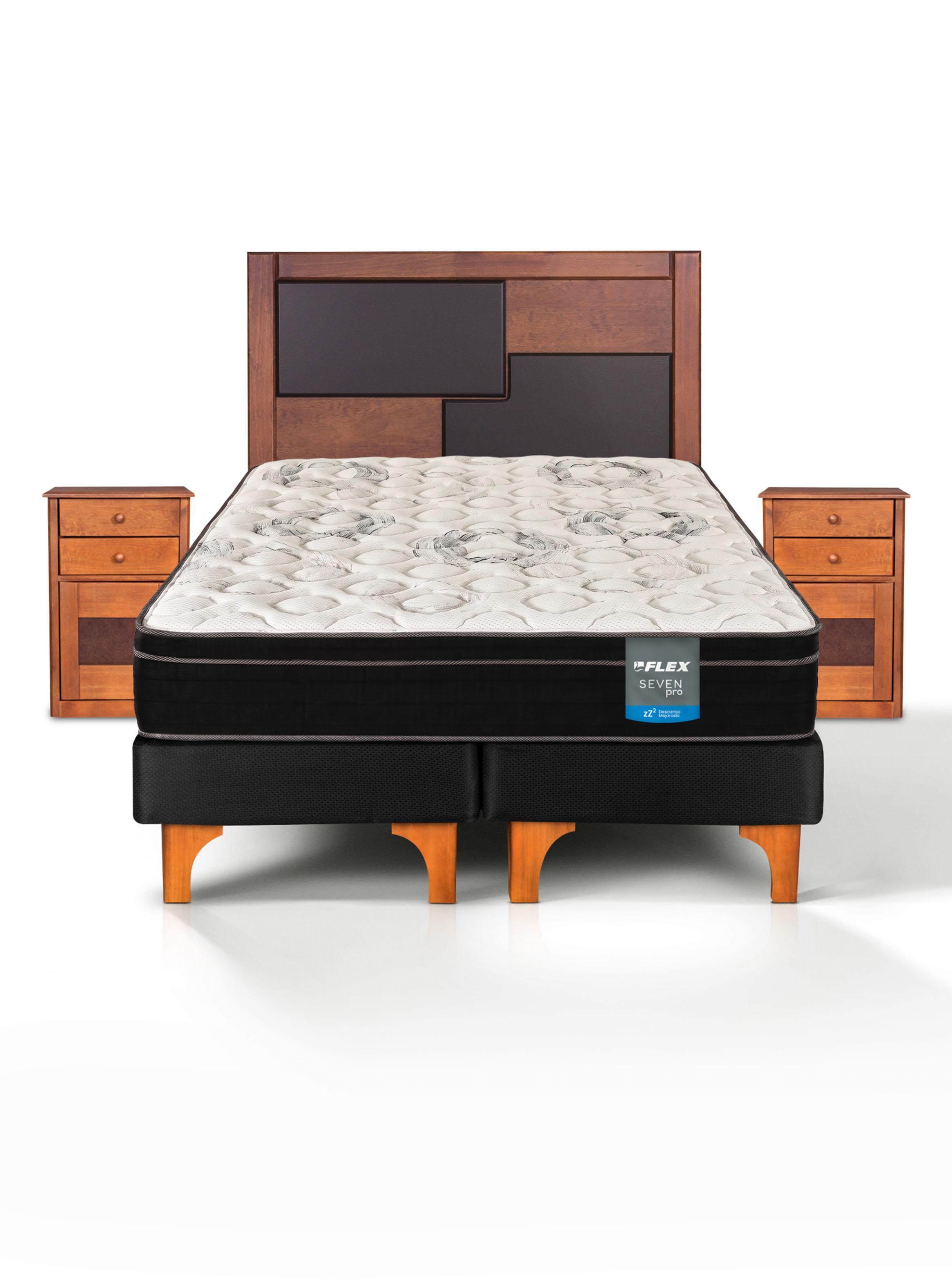 Cama Europea Seven Pro 2 Plazas Box BD + Set Colonia-1
