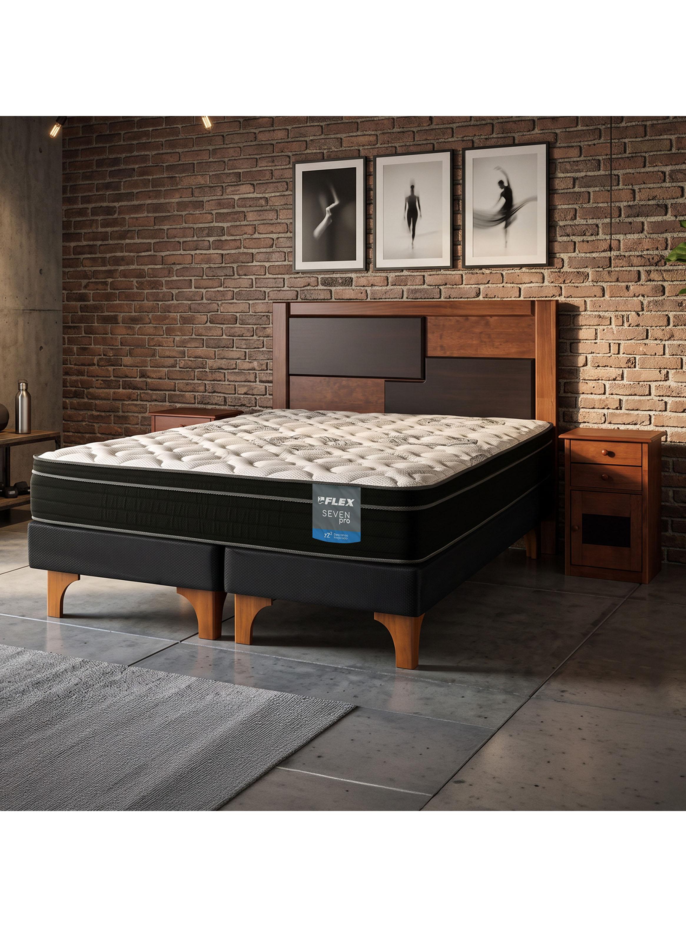 Cama Europea Seven Pro King + Set Colonia-5