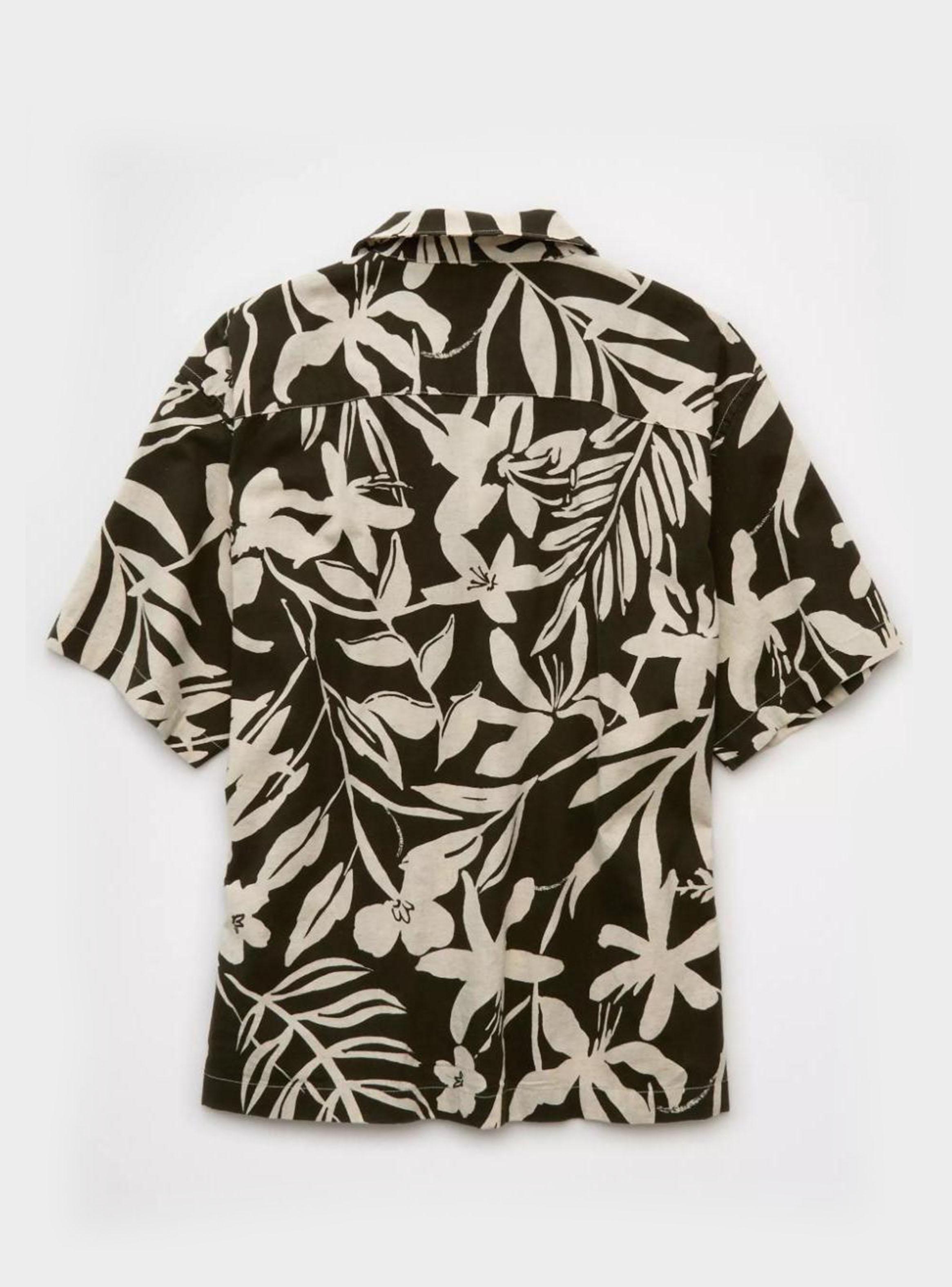 Camisa AE Flor con Botones Holgada-4
