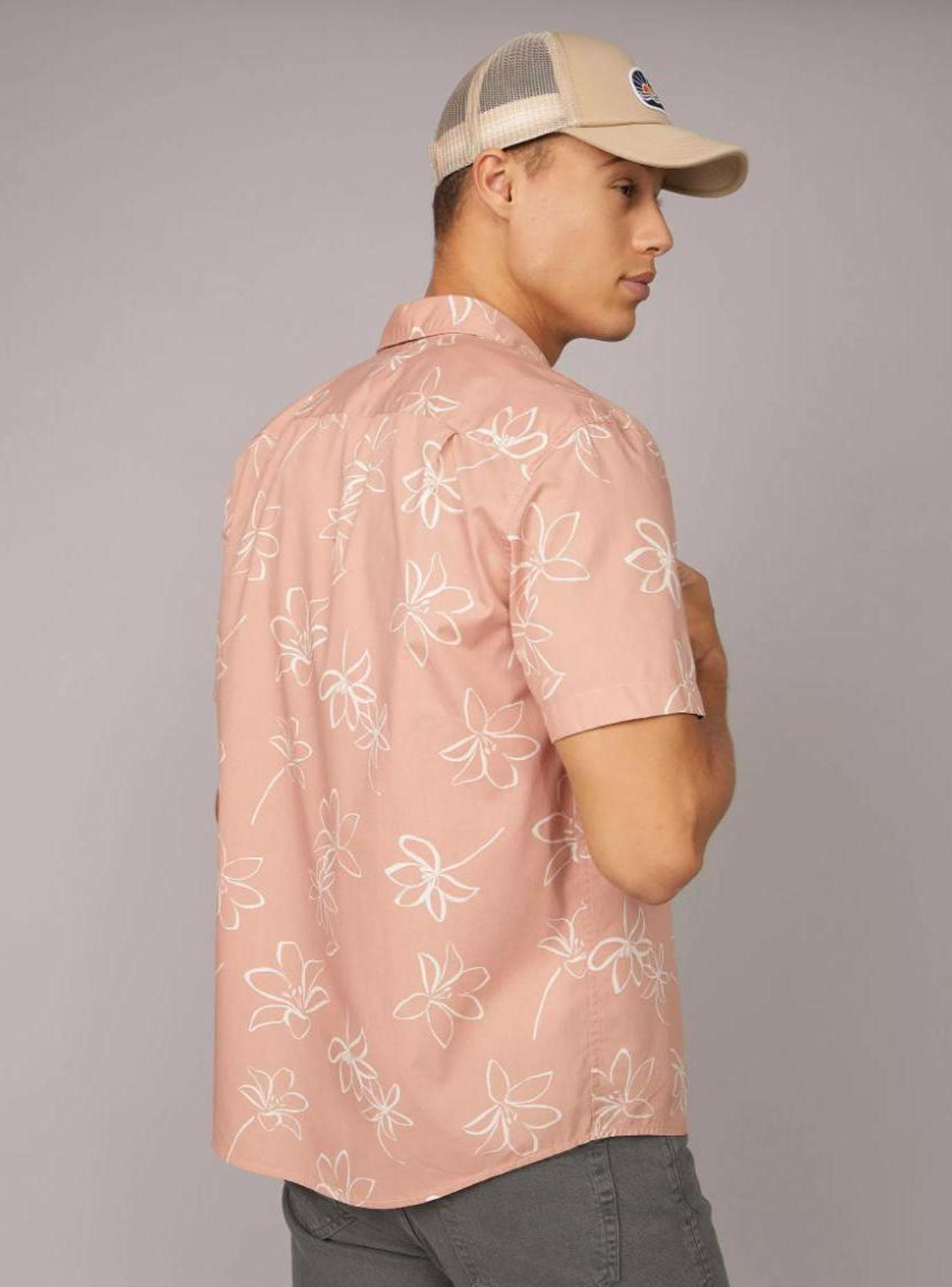 Camisa Estampada AE con Botones Piscina-1