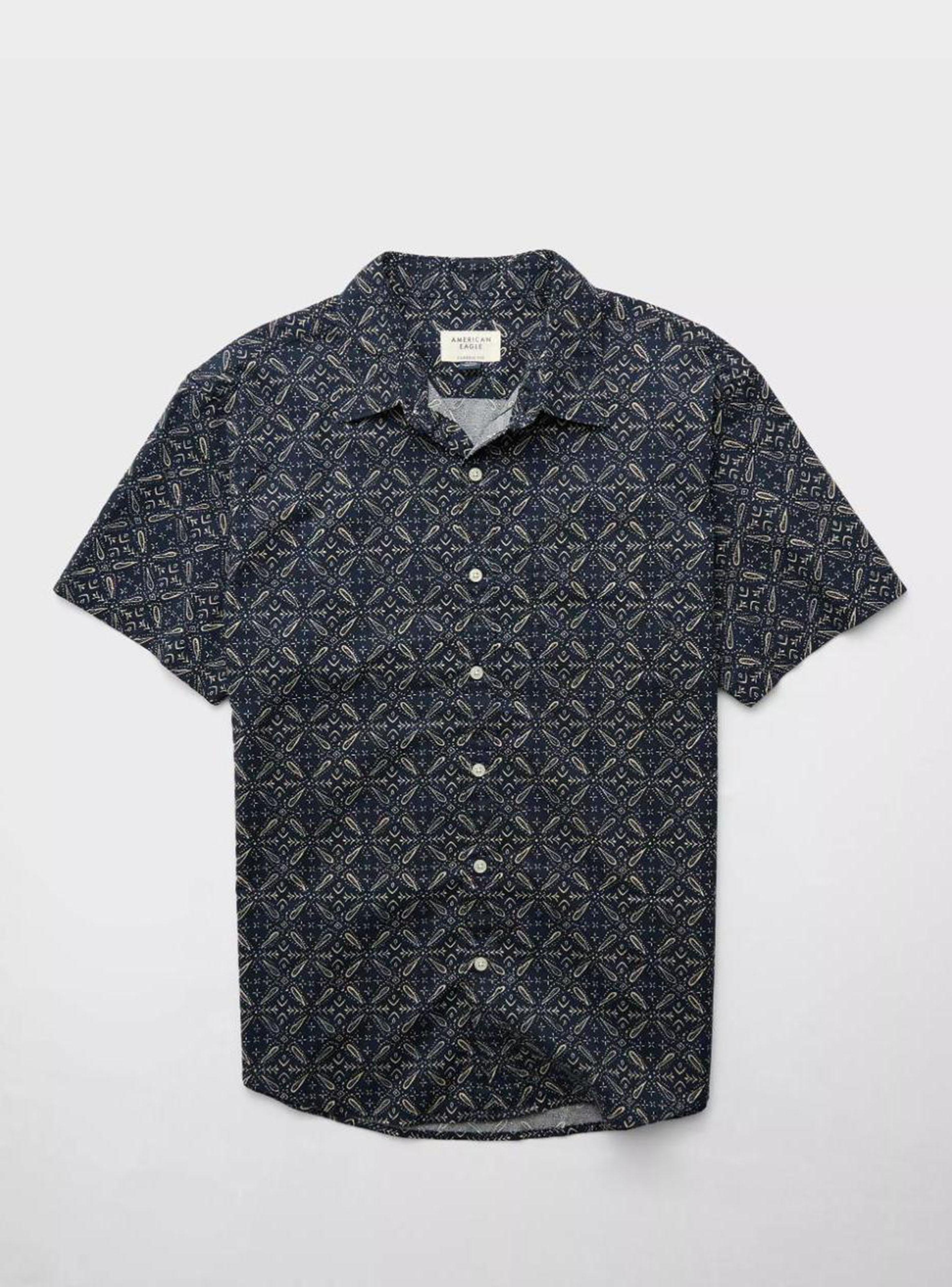 Camisa Estampada AE con Botones Piscina-2