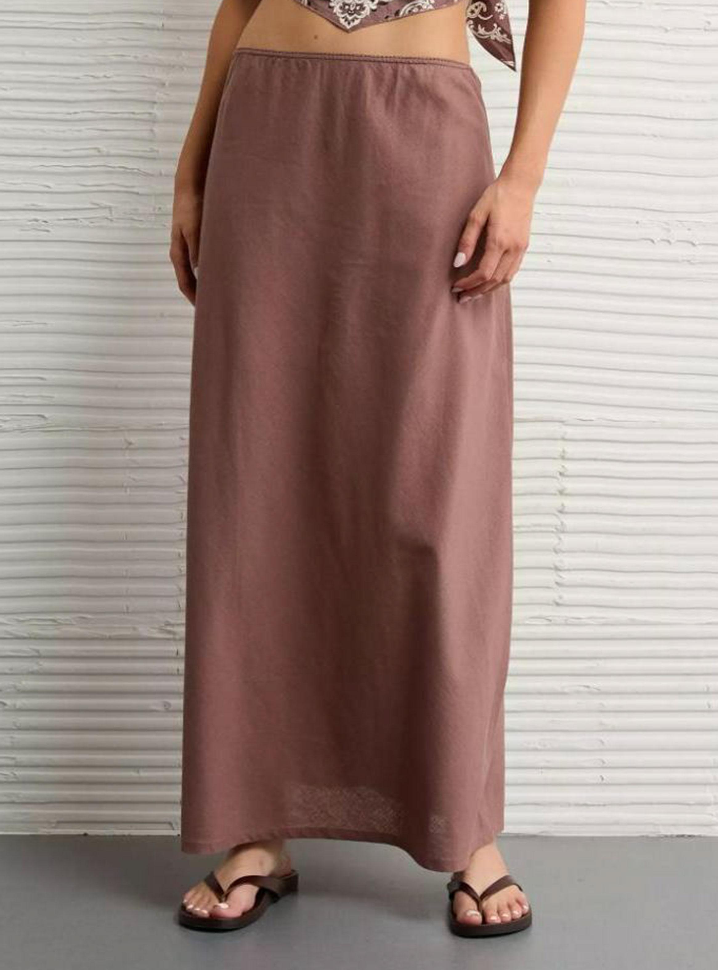 Falda Maxi Ae Low Rise Denim con Retazos-0