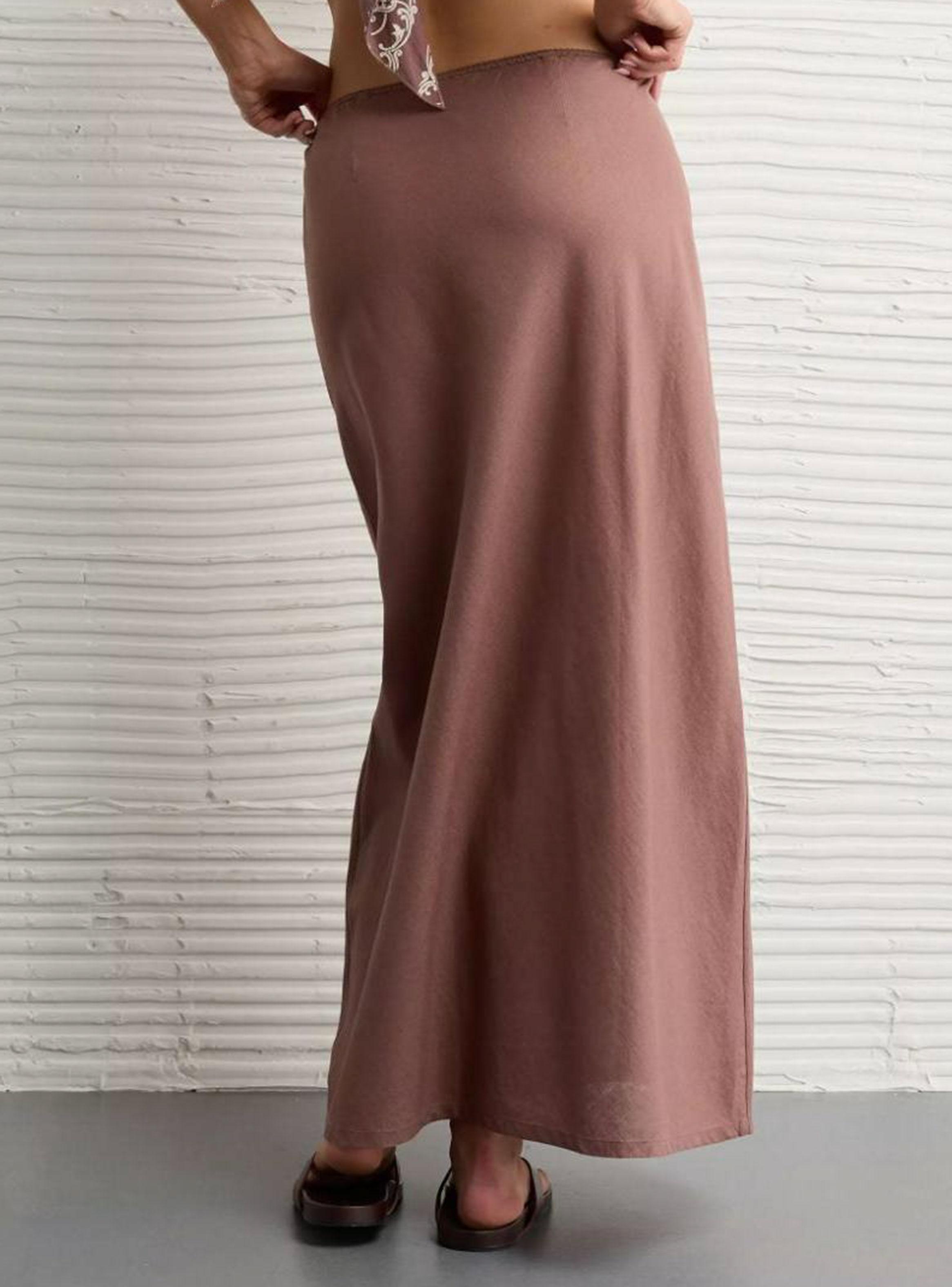 Falda Maxi Ae Low Rise Denim con Retazos-1