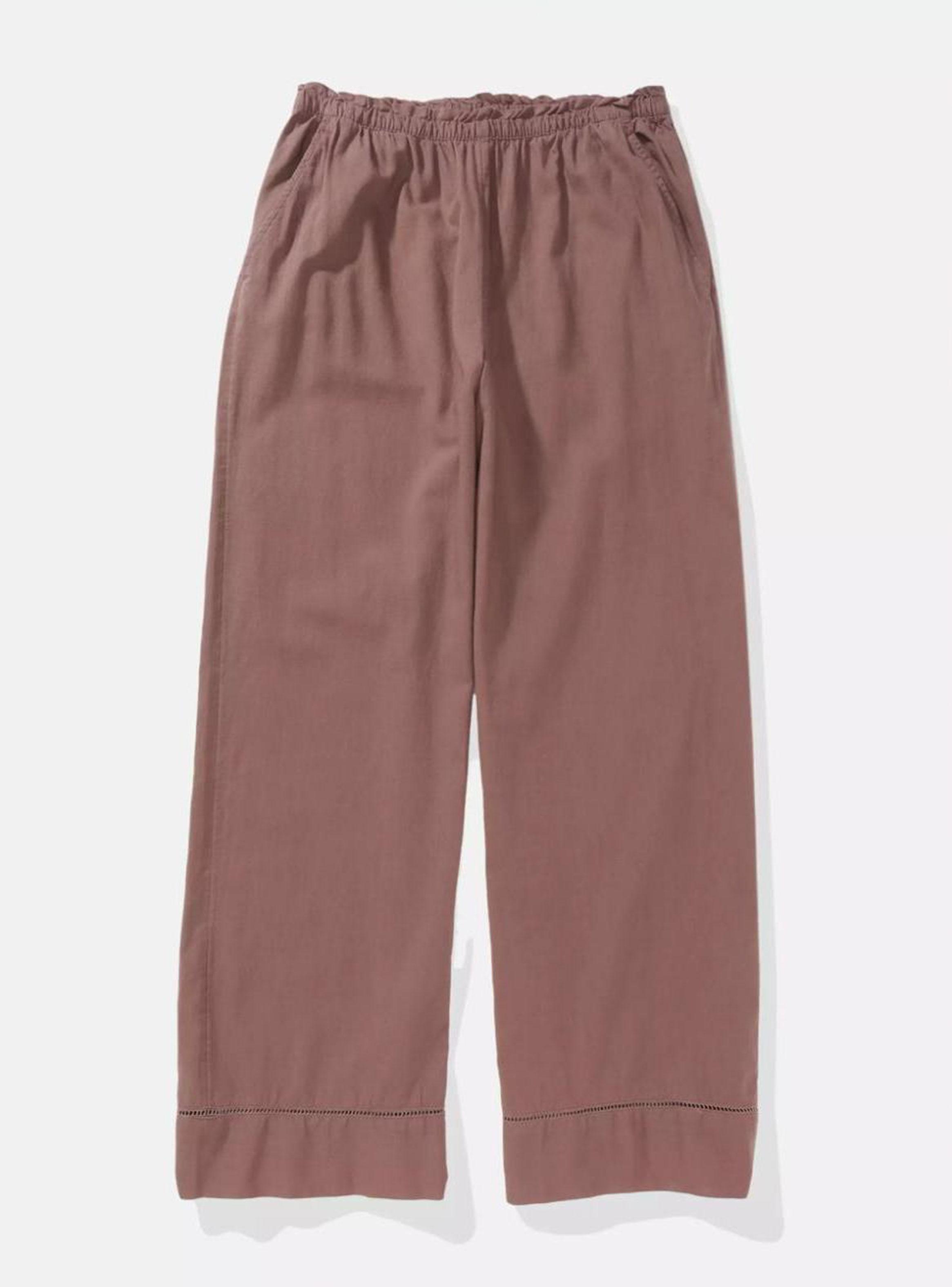 Pantalón Ae Cintura Alta Fáciles de Poner de Mezcla de Lino-2