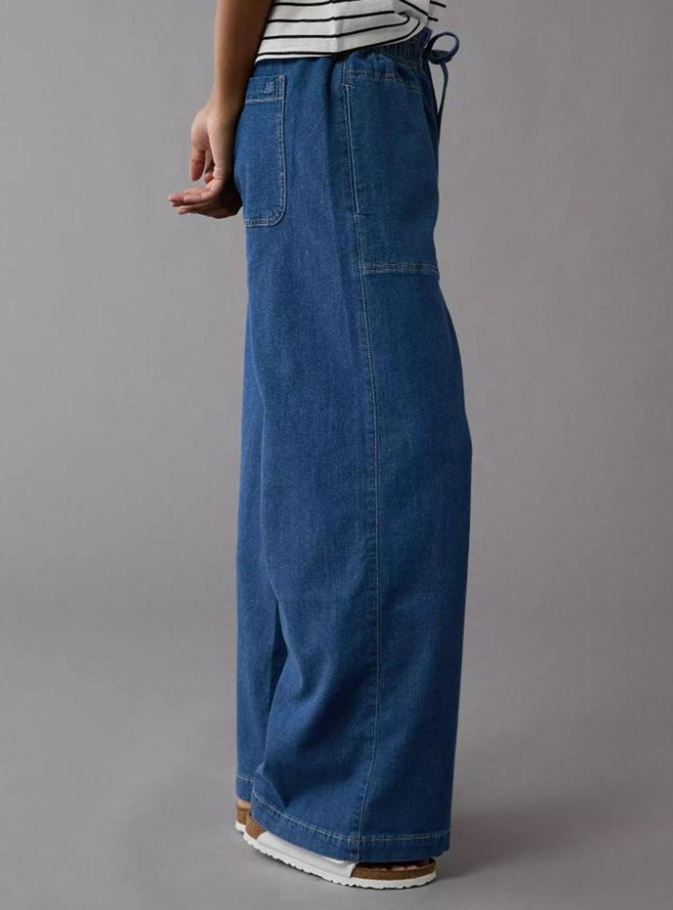 Pantalón Ae Dreamy Drape Fáciles de Poner de Mezcla de Lino-2
