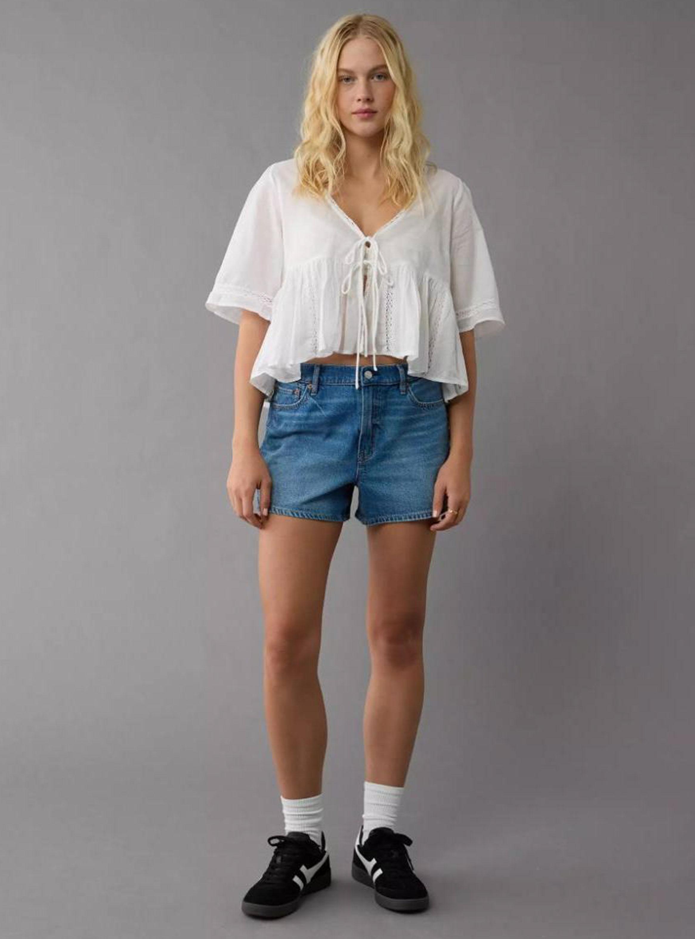Short Ae Strigid de Mezclilla Relajado Cintura Súper Alta-3