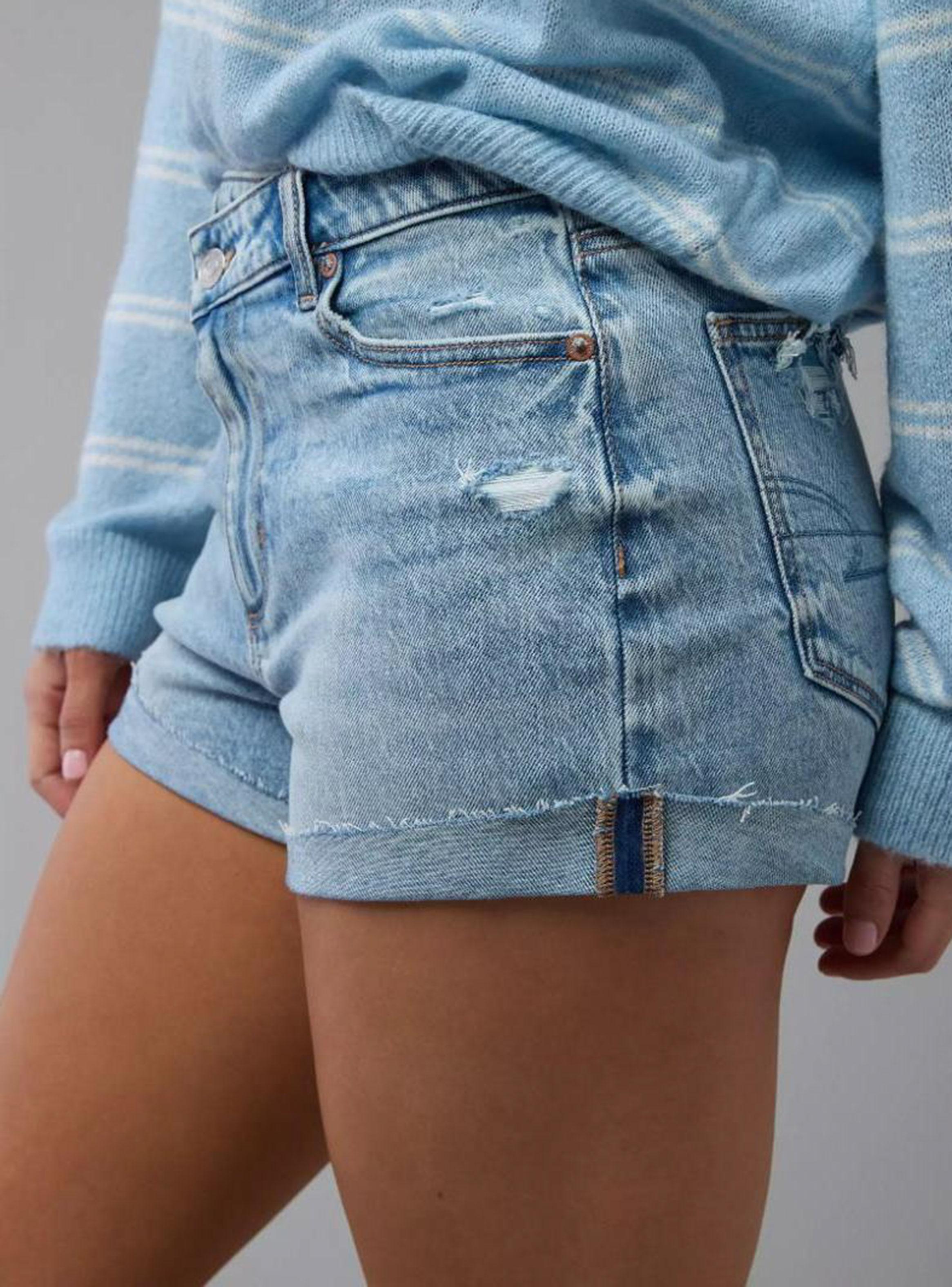 Short Ae Stretch Ripped Denim Mom-2