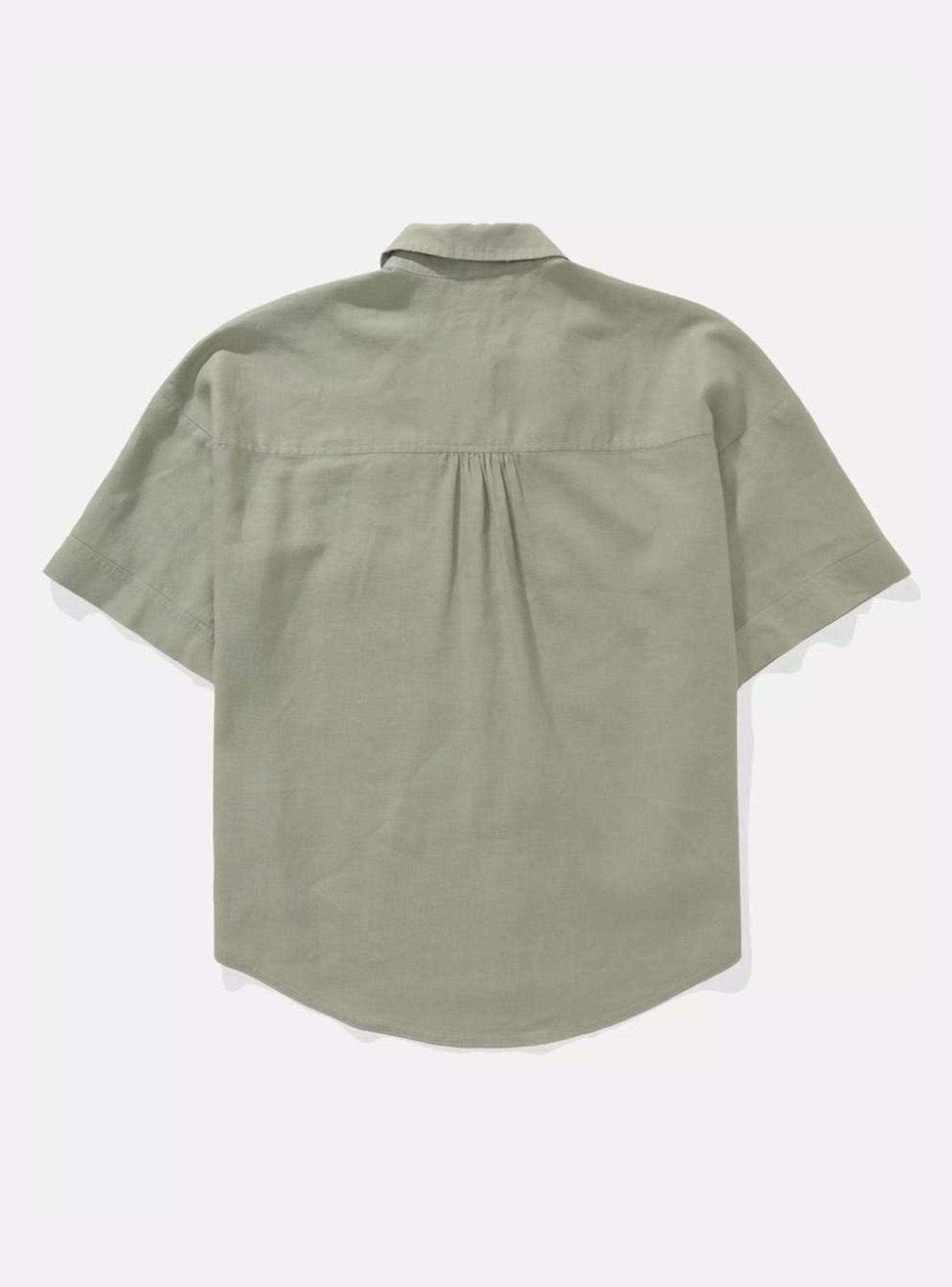 Camisa Ae Mezcla de Lino con Botones-4