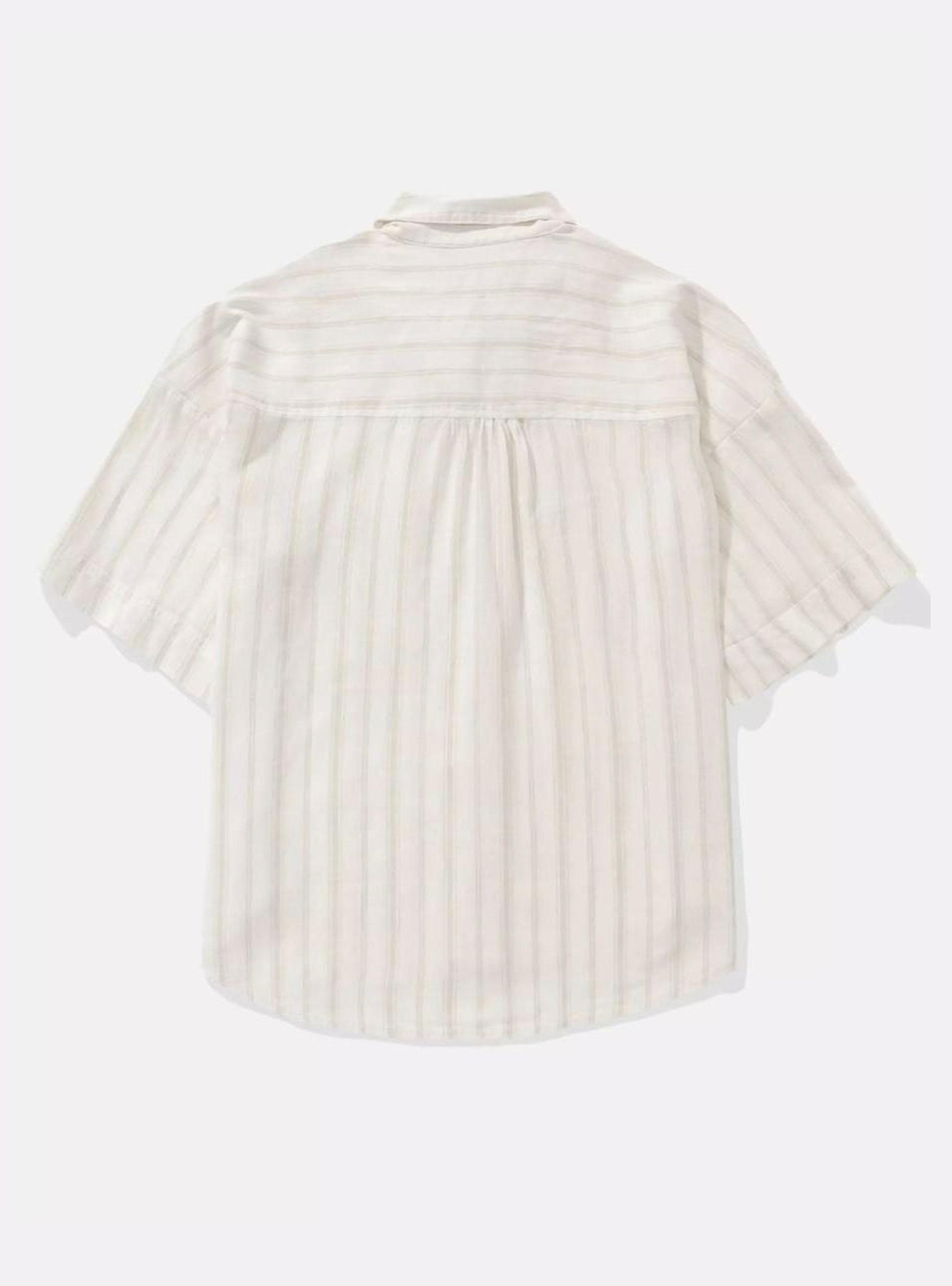 Camisa Mezcla de Lino Manga Corta con Botones-4