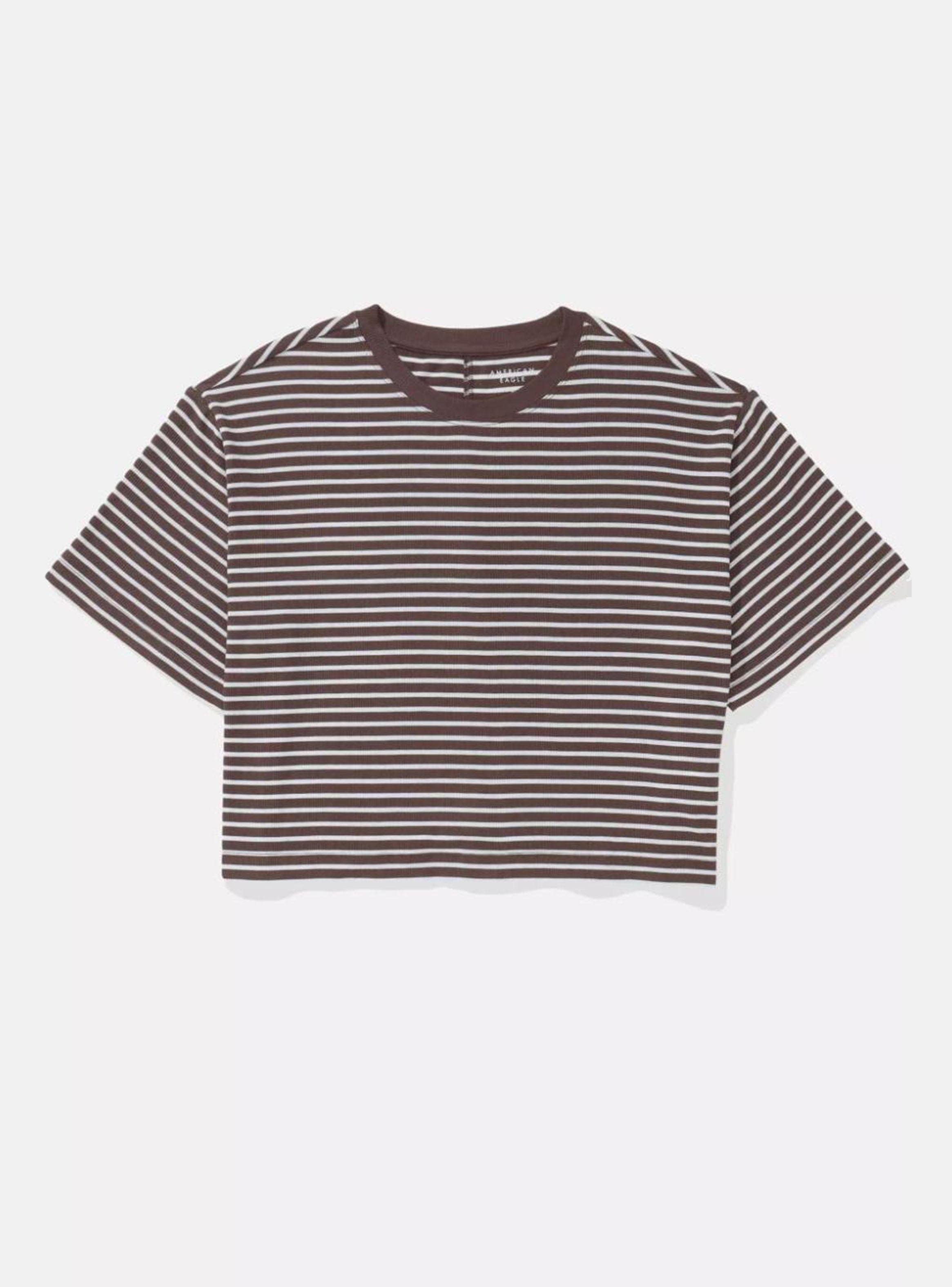 Polera Ae Manga Corta con Rayas con Cuello Redondo-2