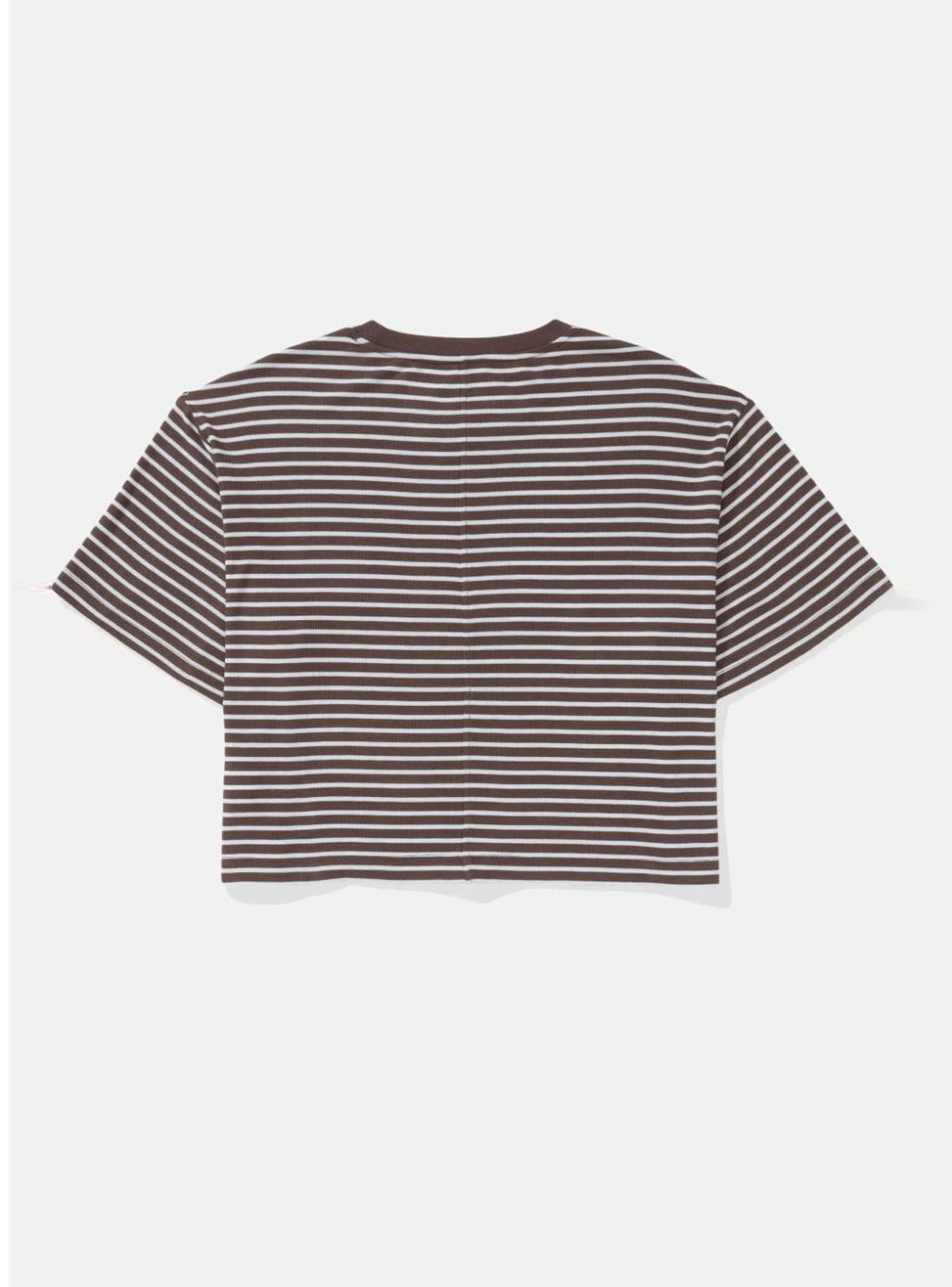 Polera Ae Manga Corta con Rayas con Cuello Redondo-3