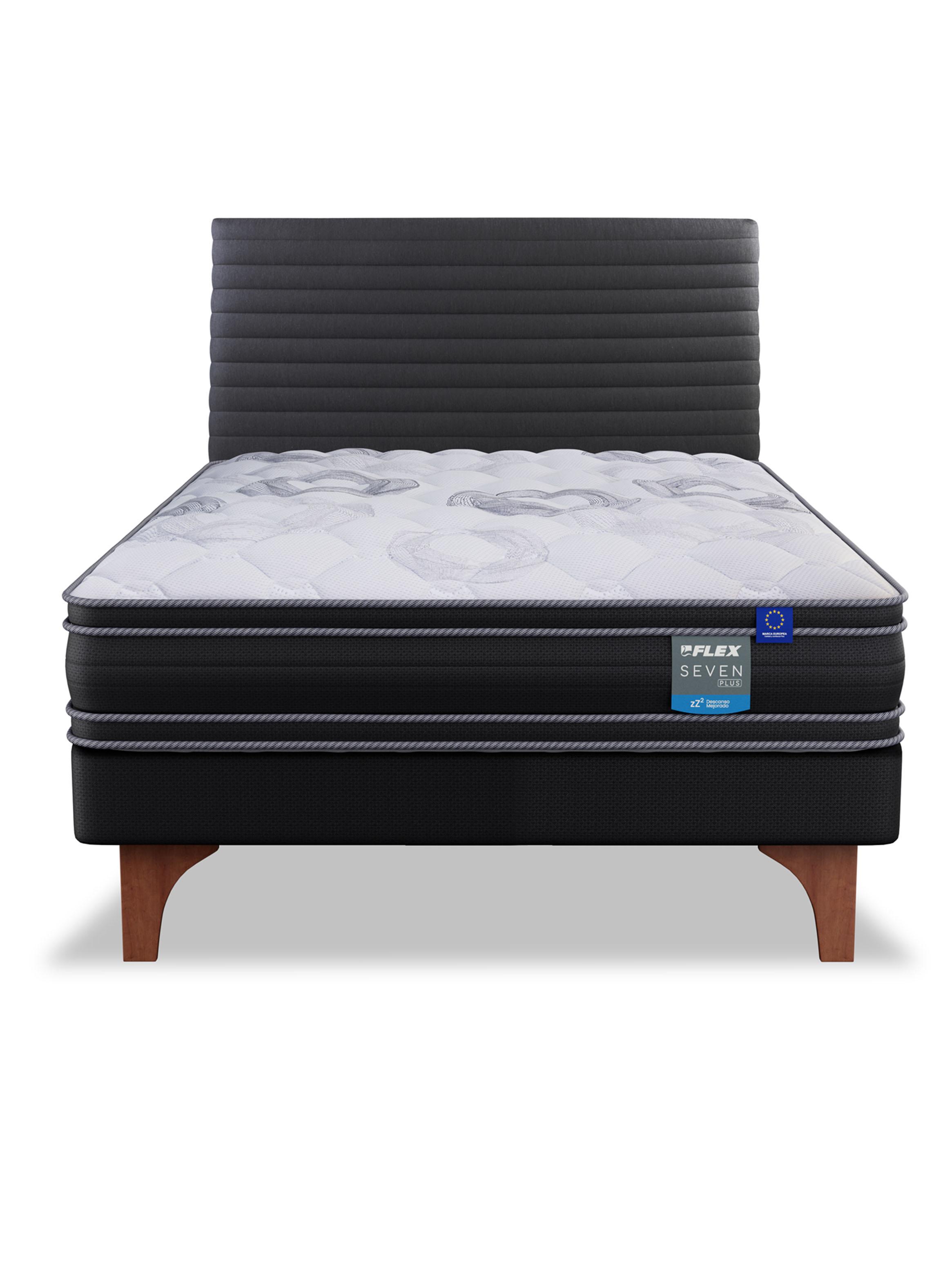 Cama Europea 1.5 Plaza Seven Plus 105x200 cm + Respaldo Modern-1