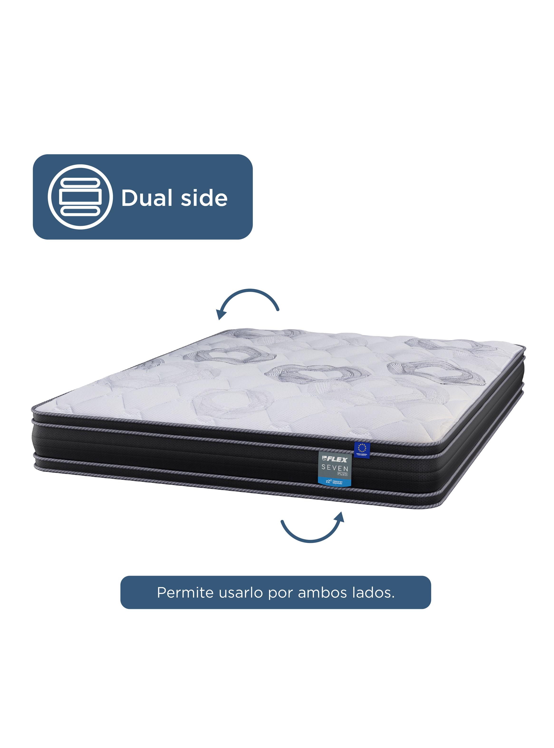 Cama Europea 2 Plazas Seven Plus 150x200 cm + Respaldo Modern-4